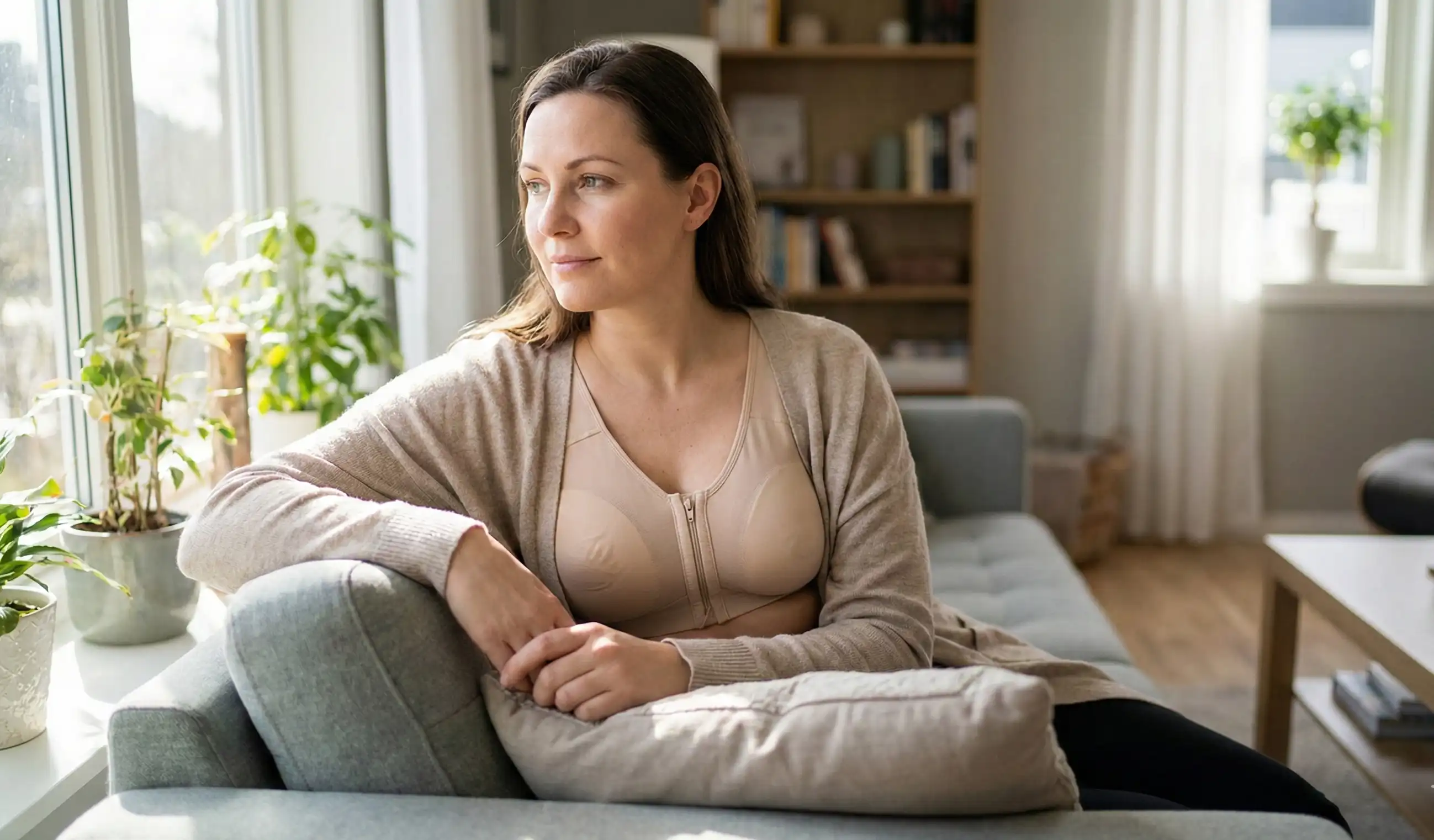 breast augmentation recovery home post surgery bra comfort