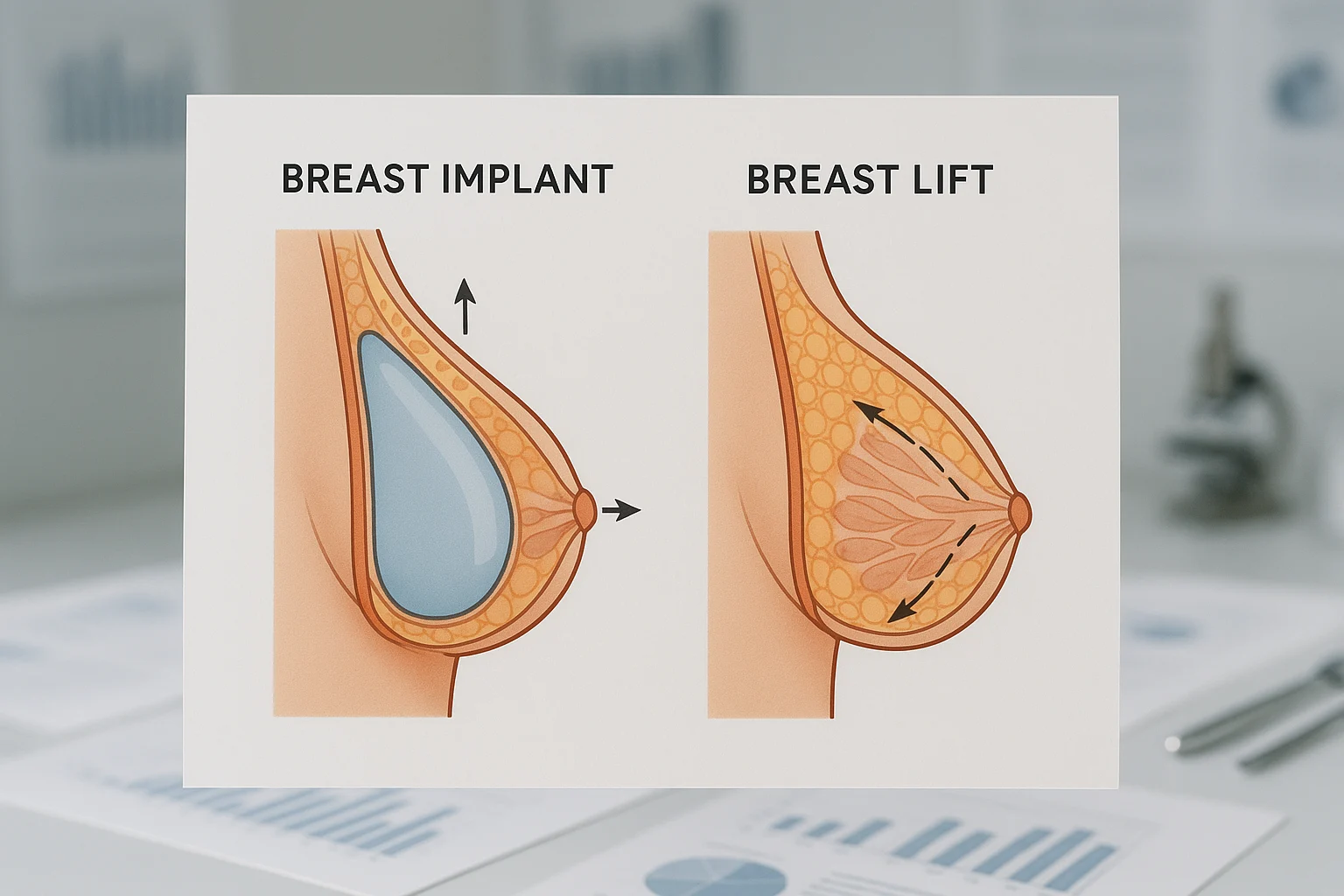 implant mamar și lifting de sân