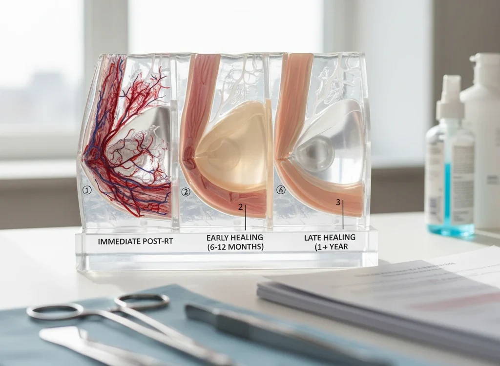 breast implant placement healing process 3d model