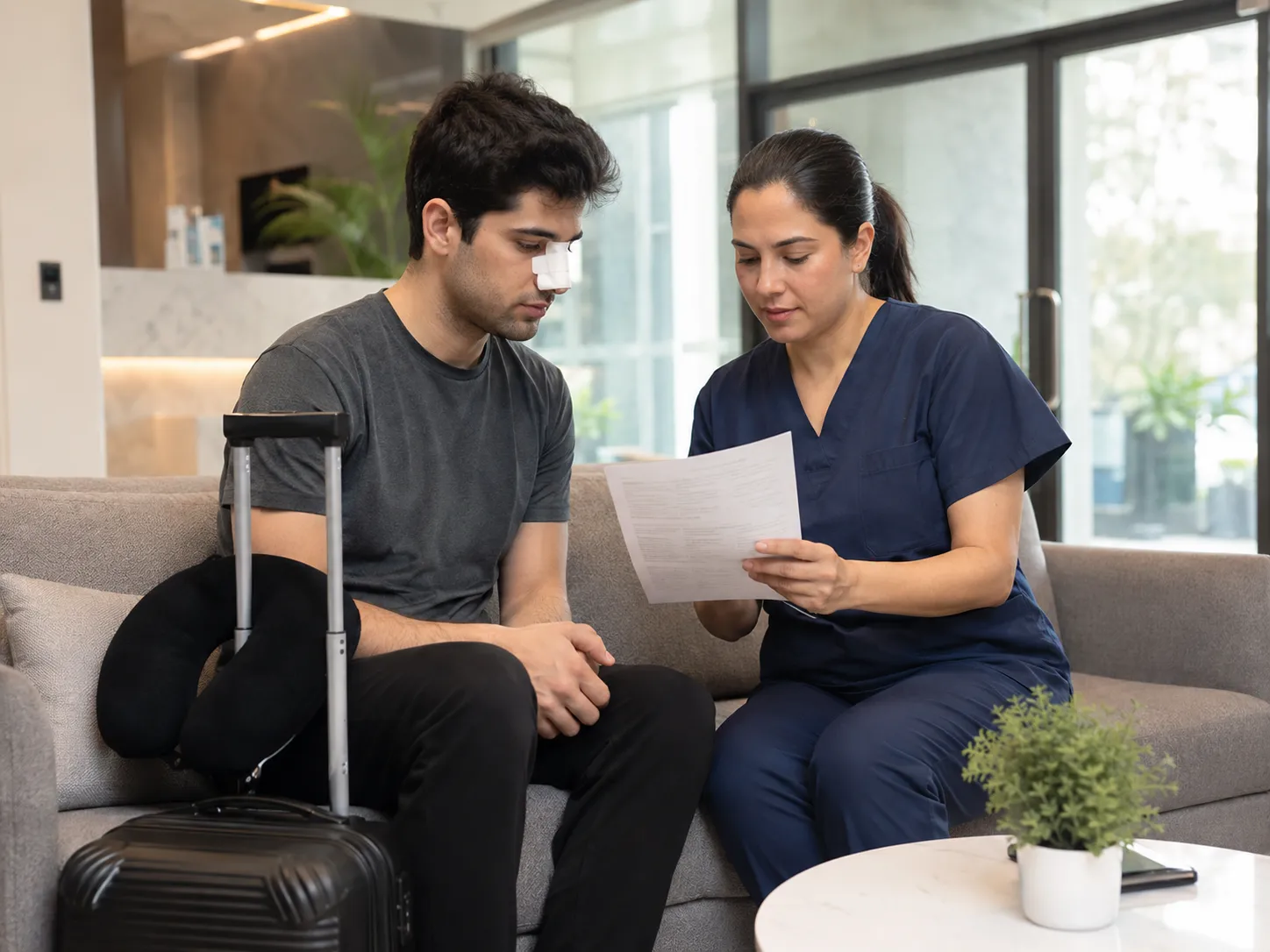 travelling after rhinoplasty surgery