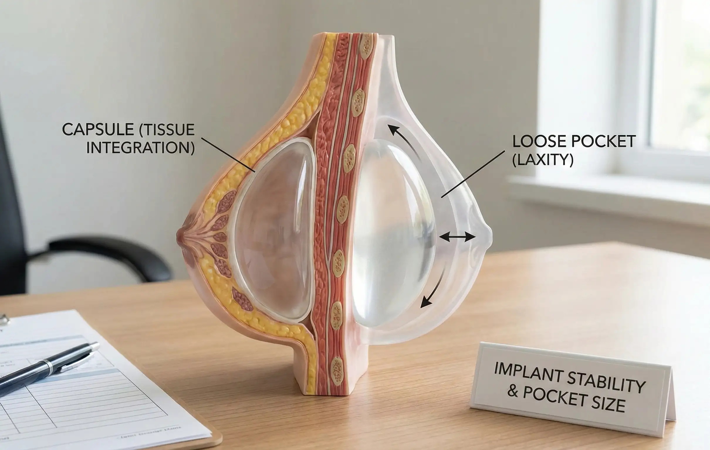 anatomical breast model capsule vs loose pocket
