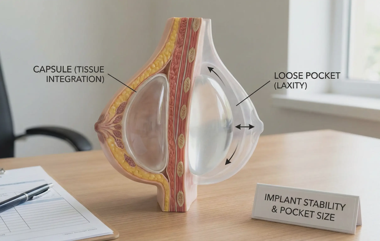 anatomical breast model capsule vs loose pocket