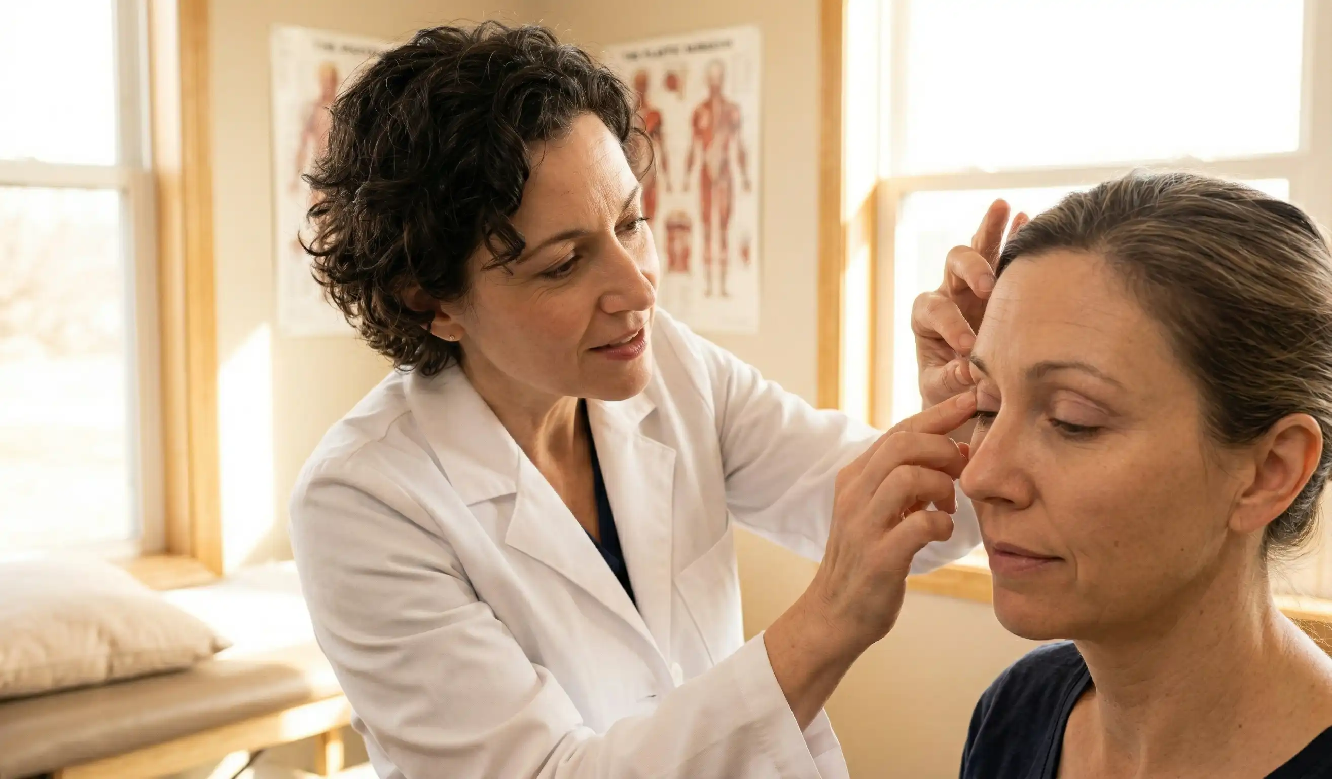 clinical examination eyelid scar softening