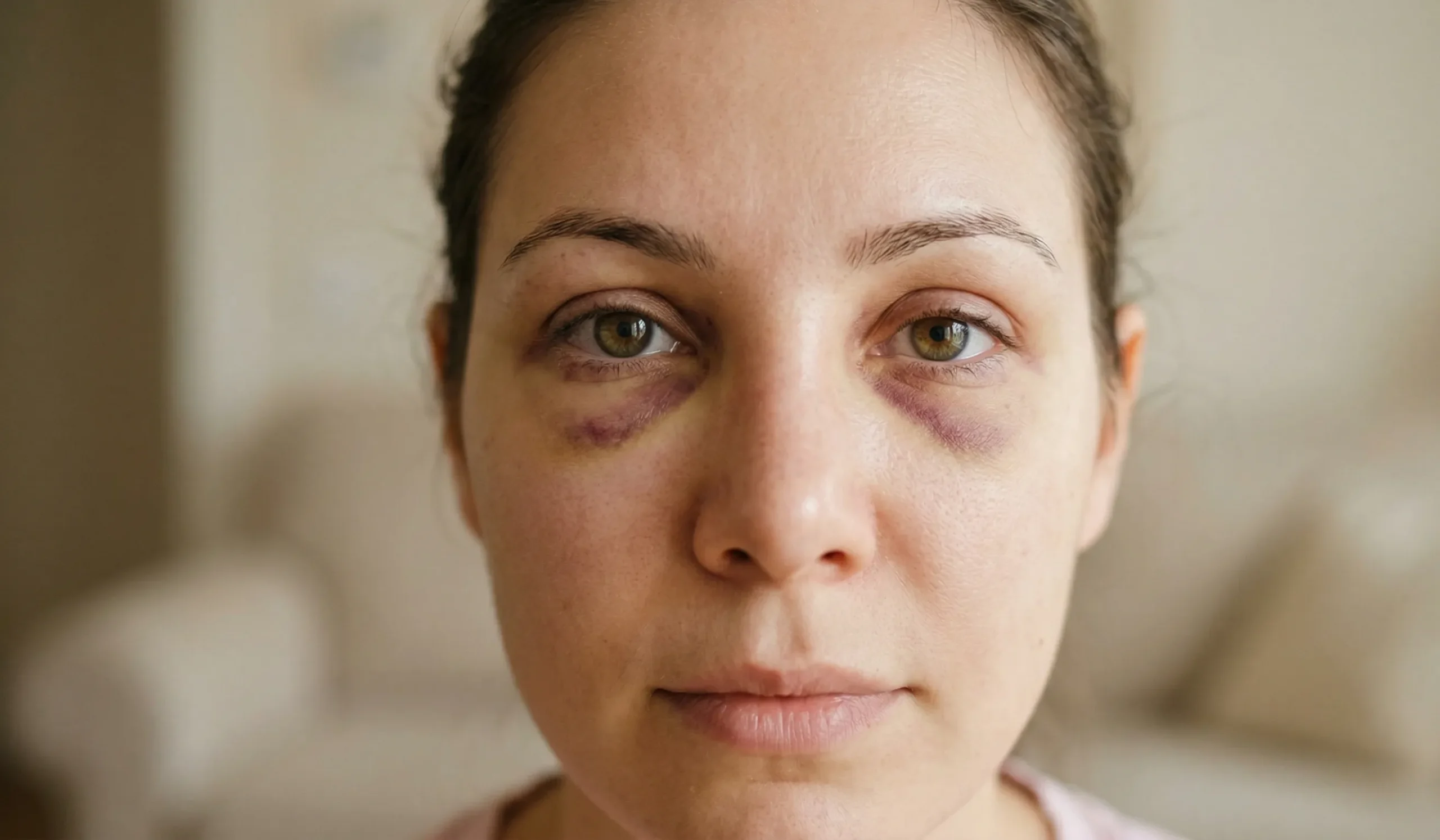 post rhinoplasty patient with bruised eyes
