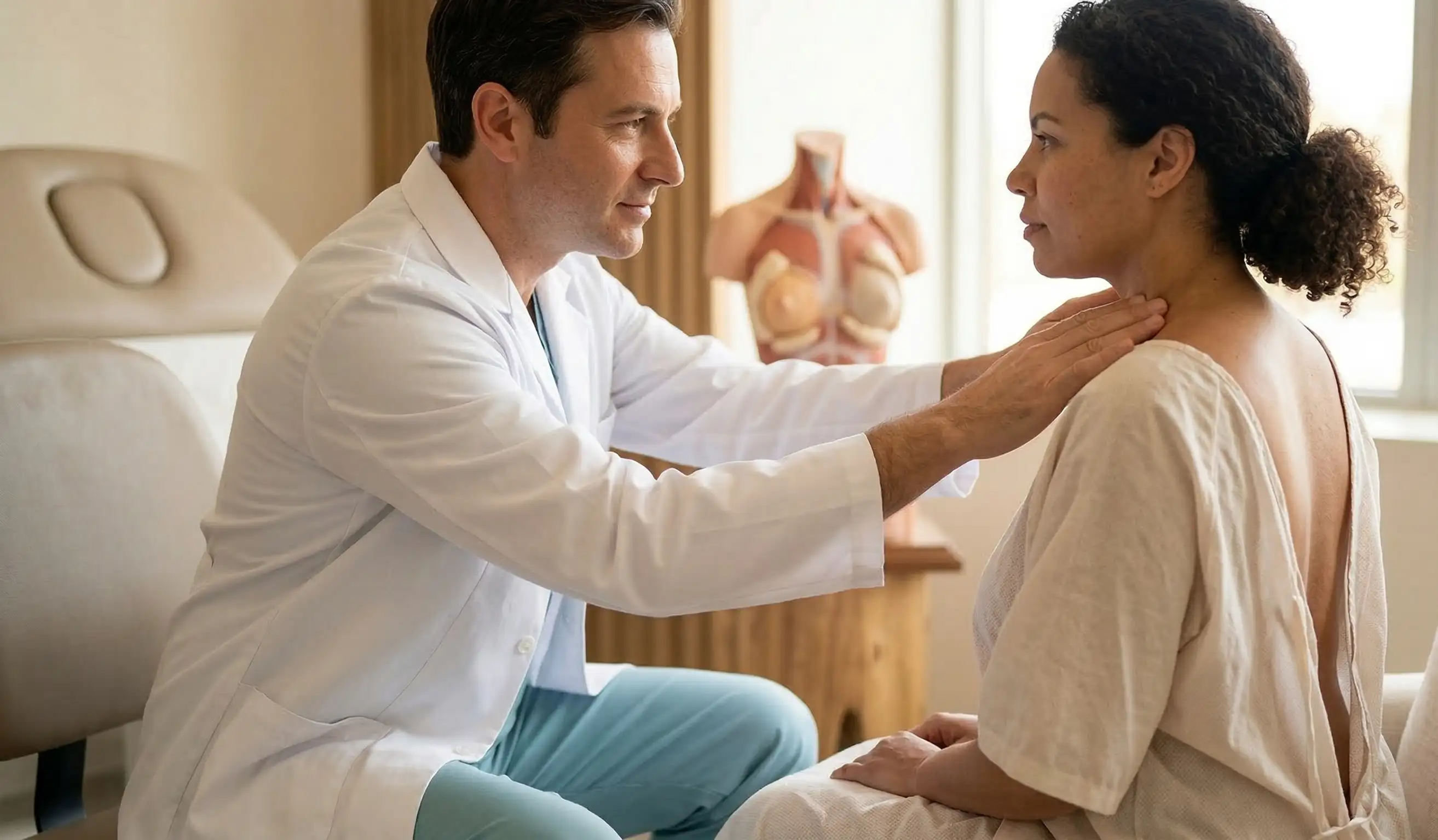 clinical breast reduction posture examination