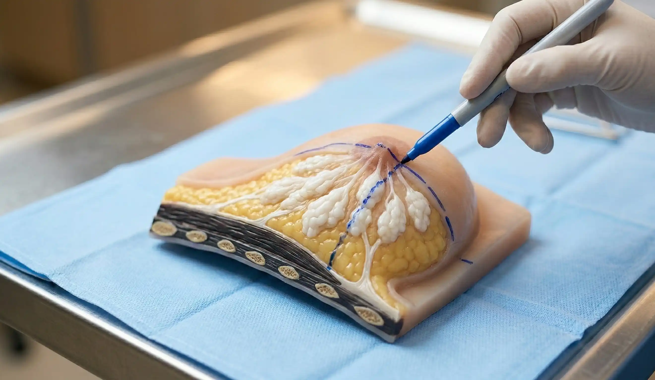 realistic breast reduction anatomy model