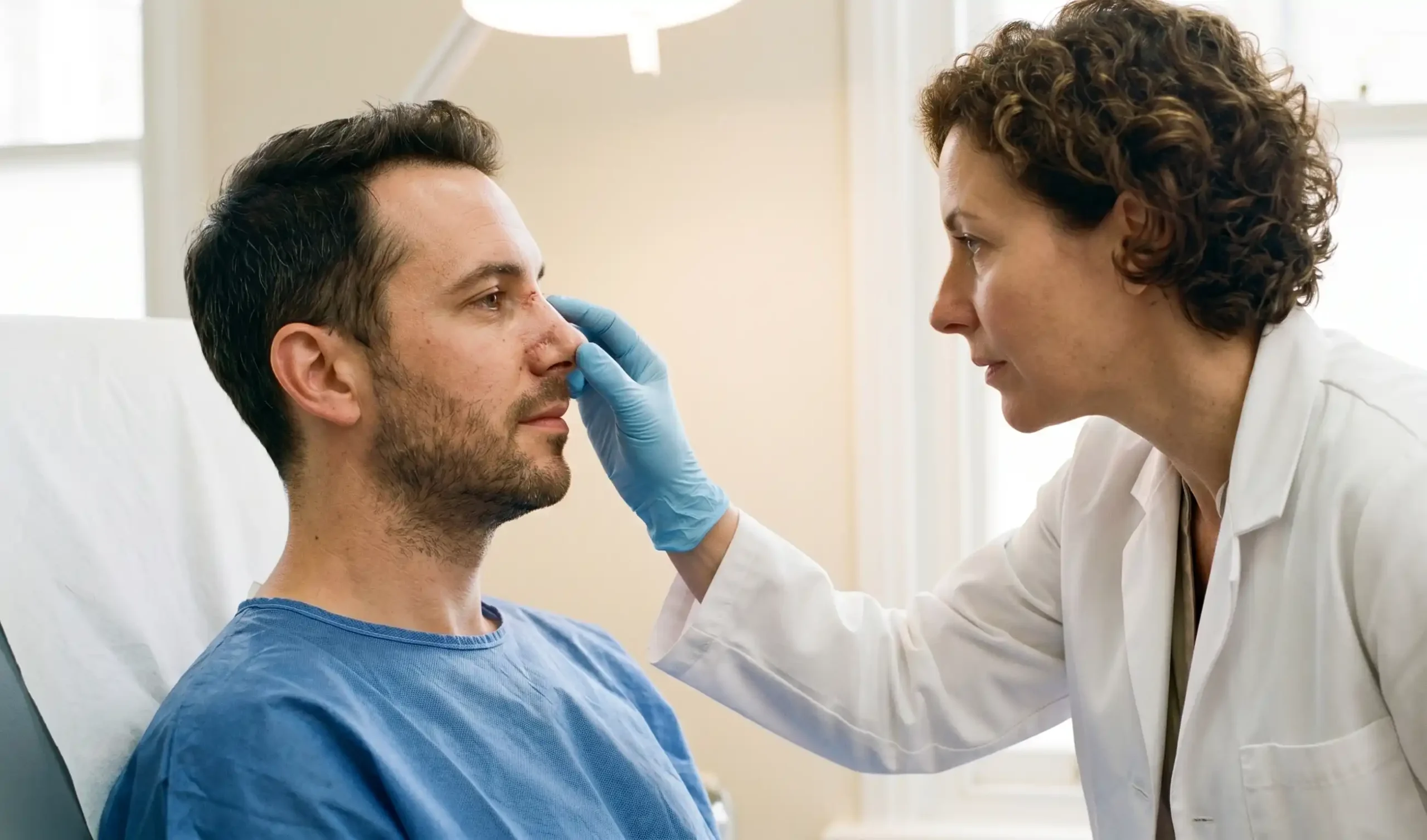 clinical examination rhinoplasty healing palpation