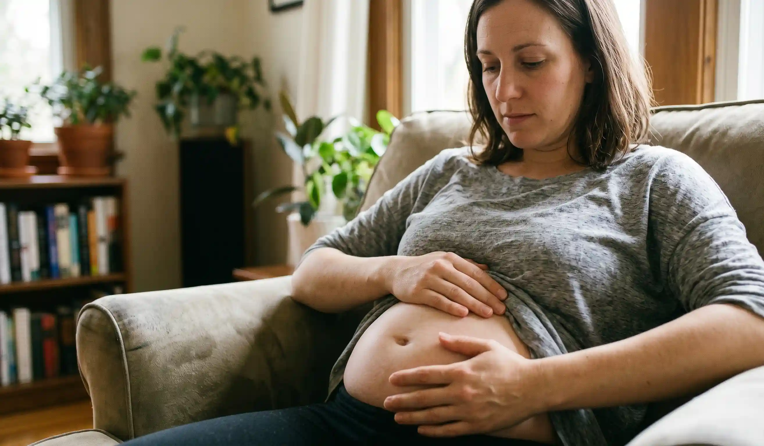 natural postpartum belly photo