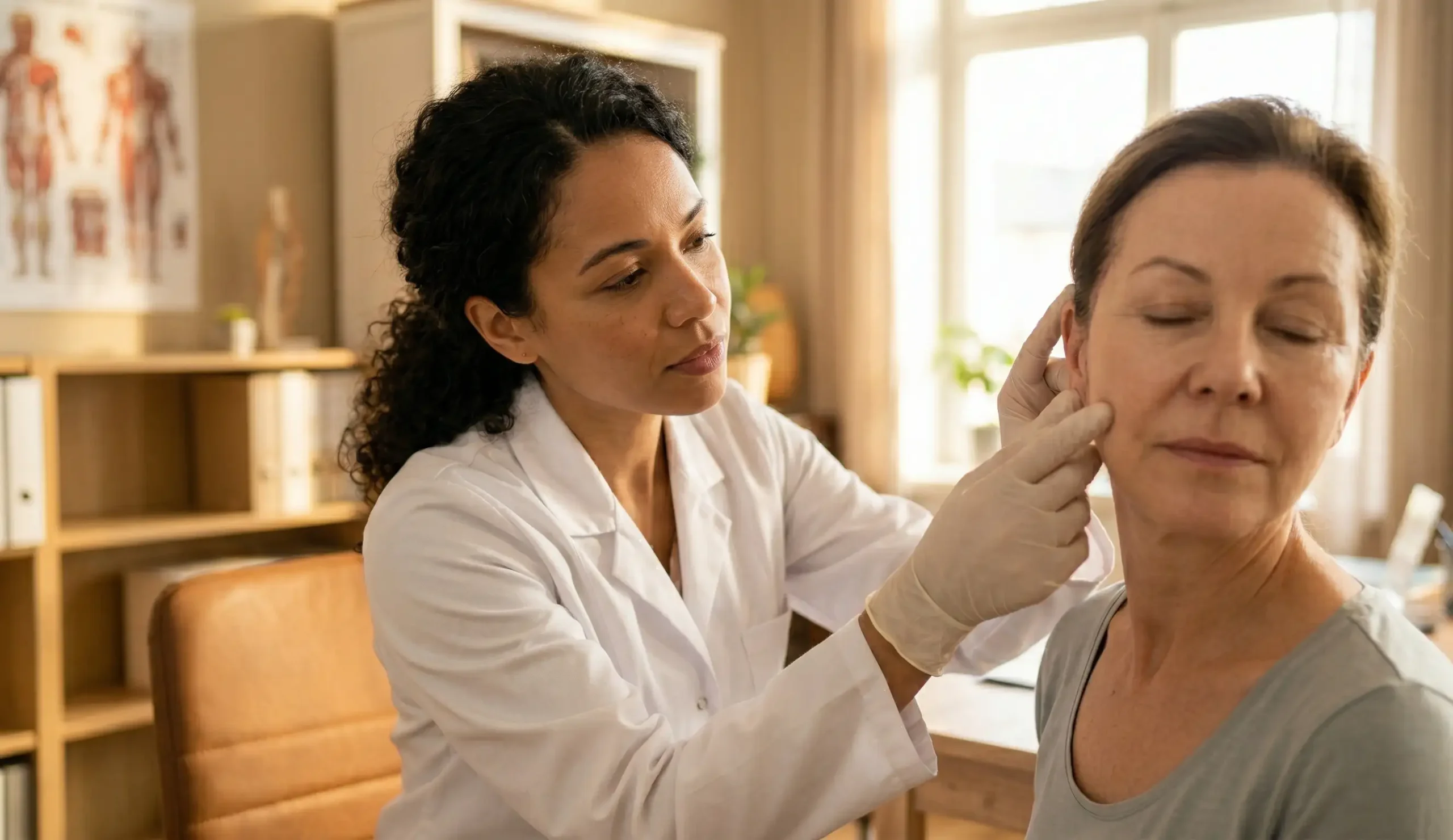clinic facelift healing examination