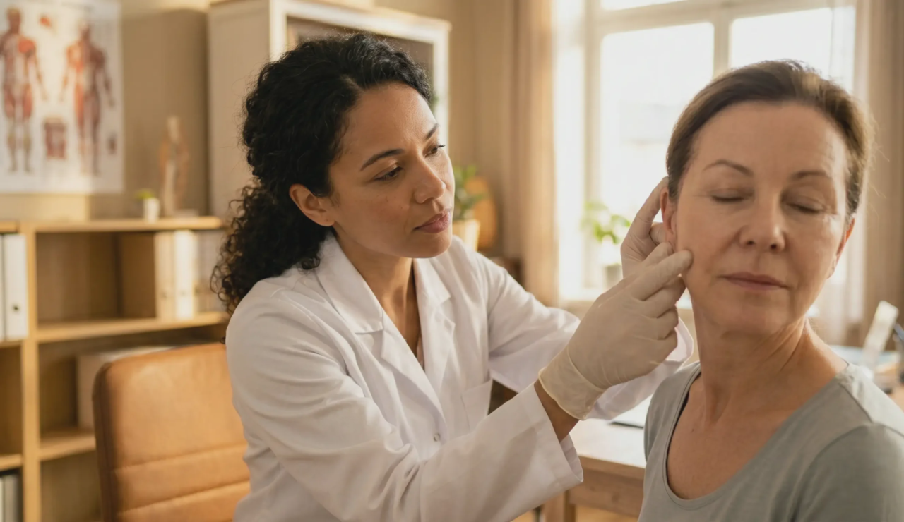 clinic facelift healing examination