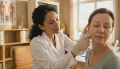 clinic facelift healing examination