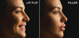 lip flip vs filler side profile comparison