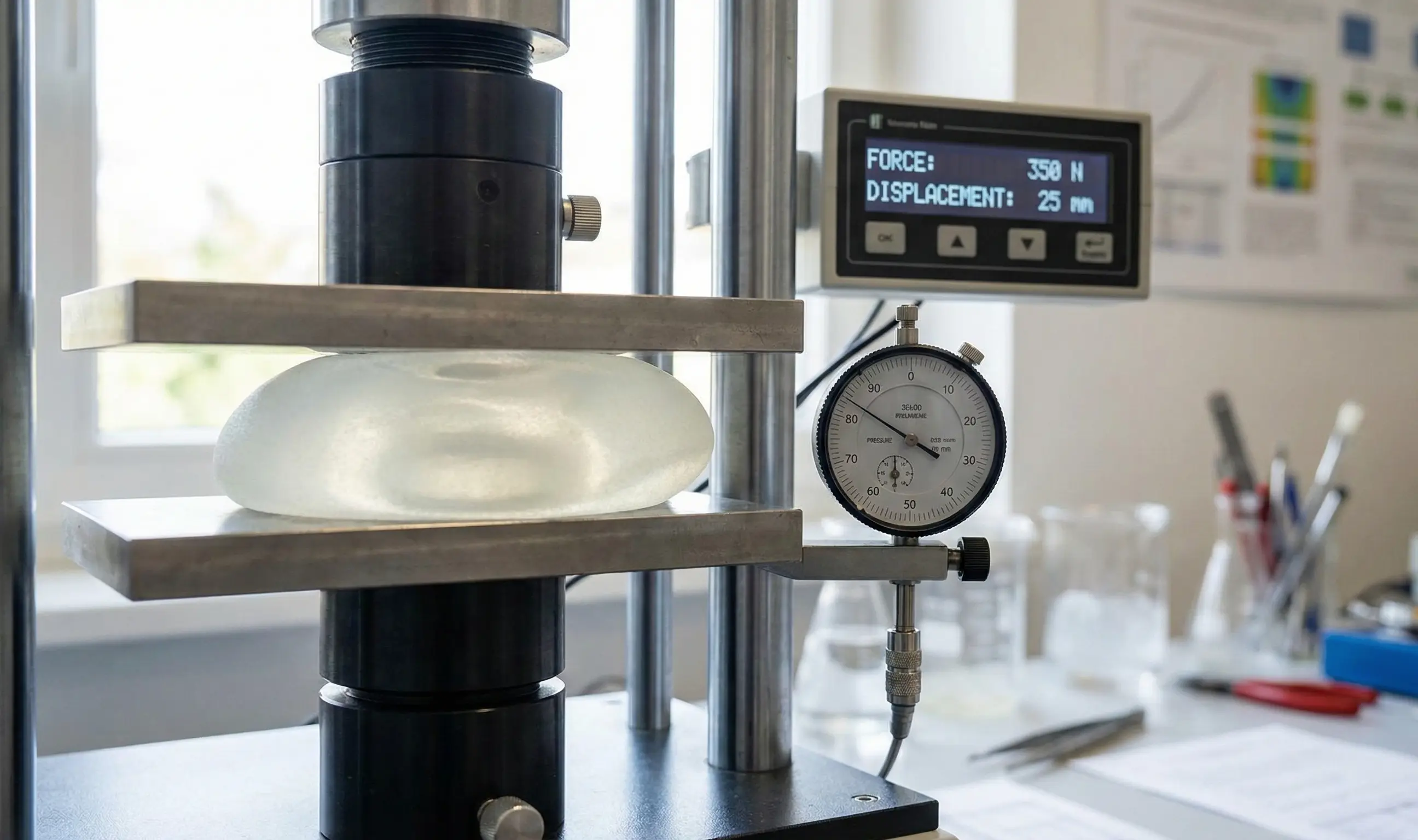 test di resistenza alla compressione degli impianti mammari