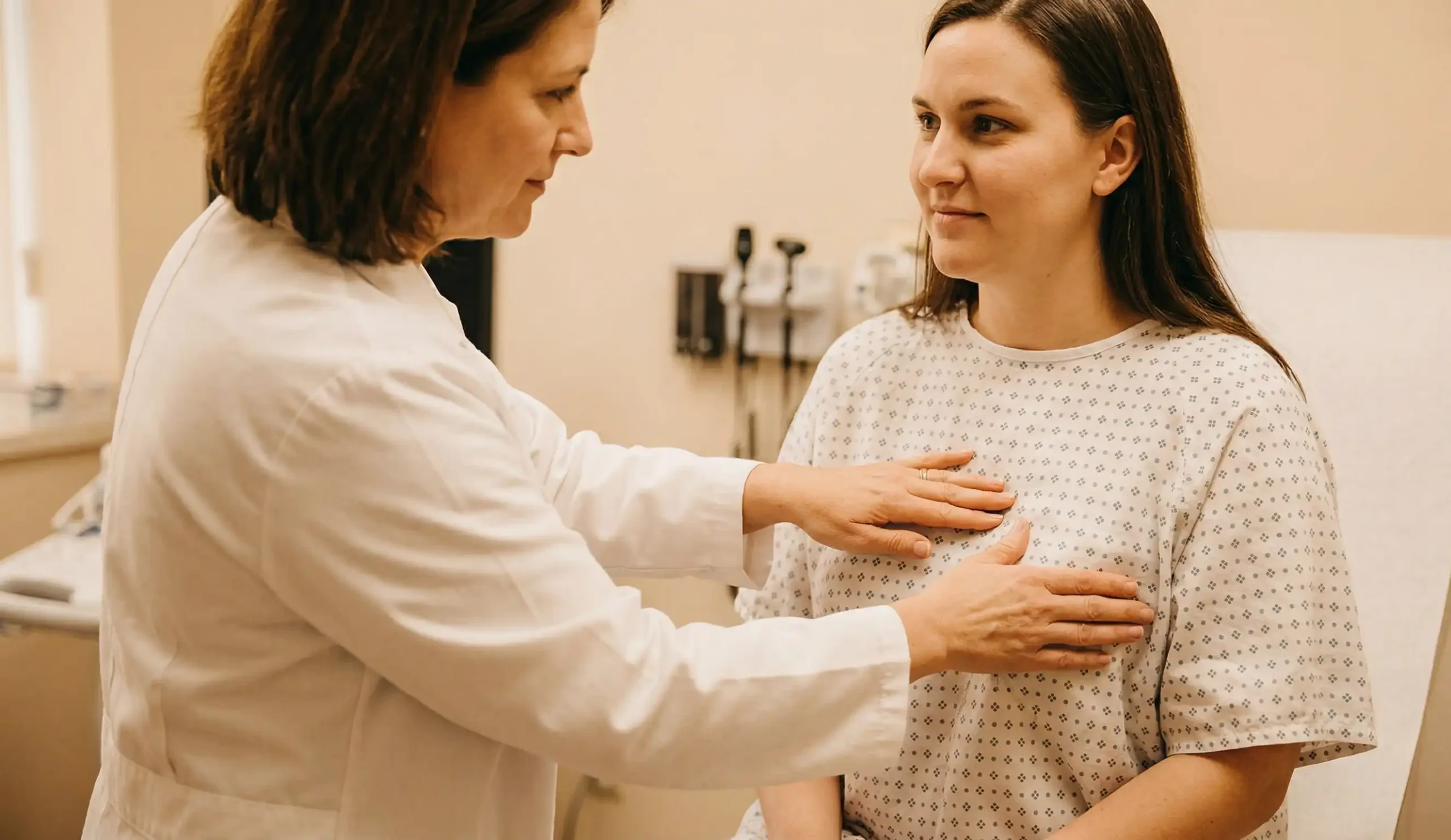 clinical exam breast lift areola assessment