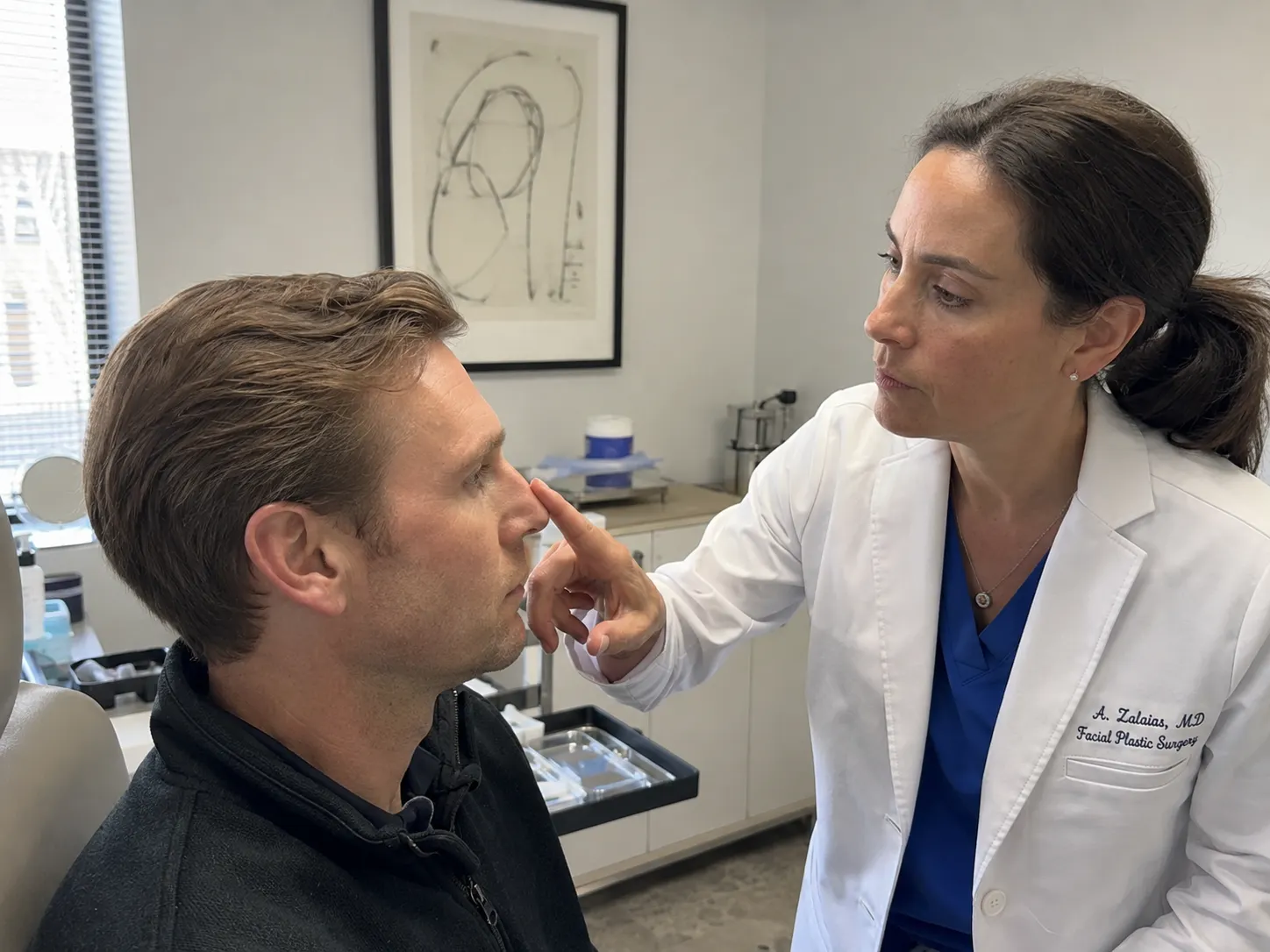 rhinoplasty focusing on the nose area of patient