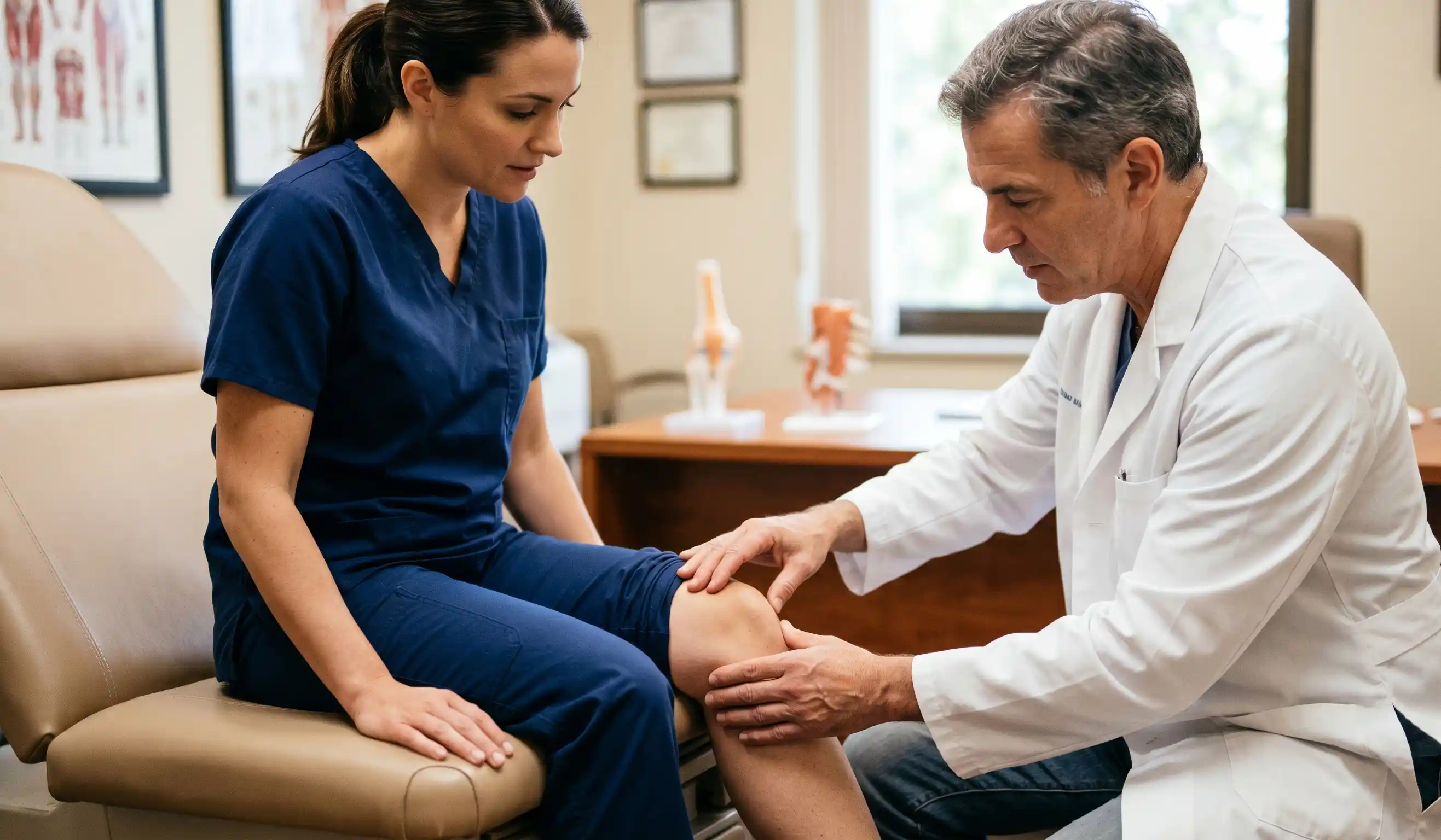 clinical examination doctor marking knee liposuction