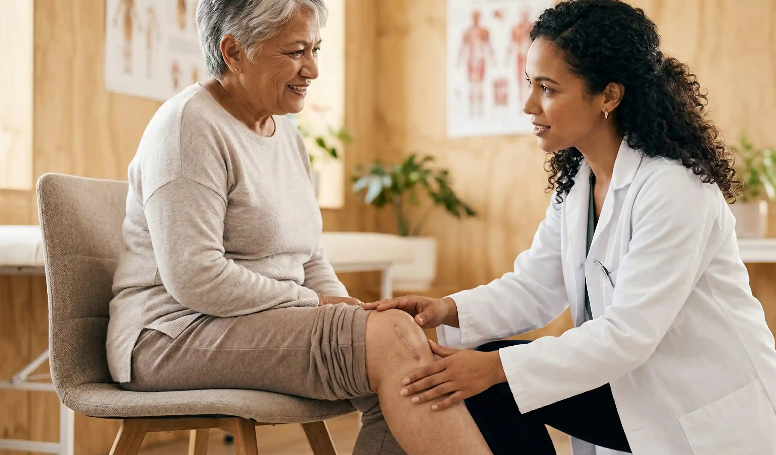 clinical knee replacement examination
