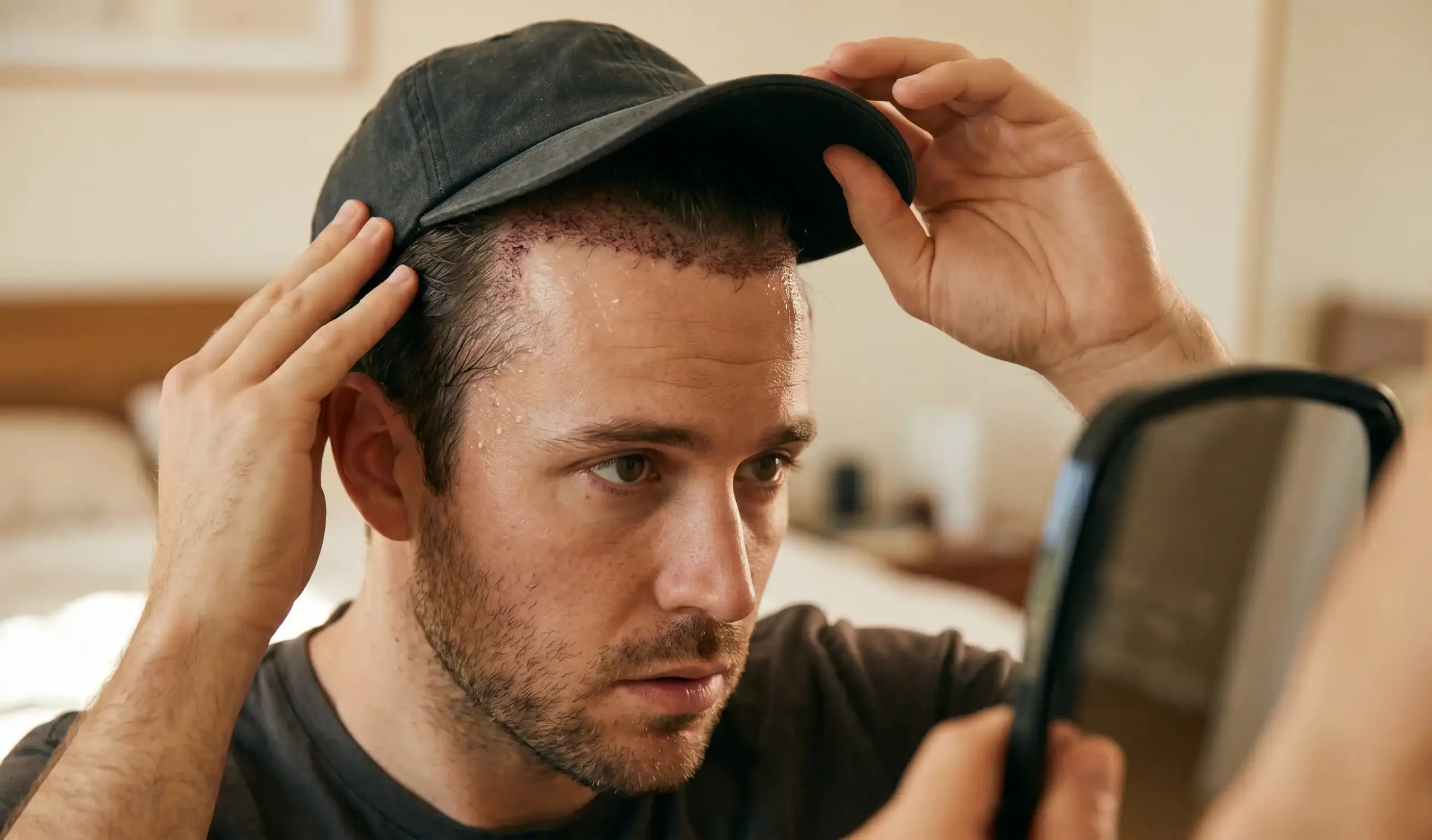 hair transplant hat sweat damage