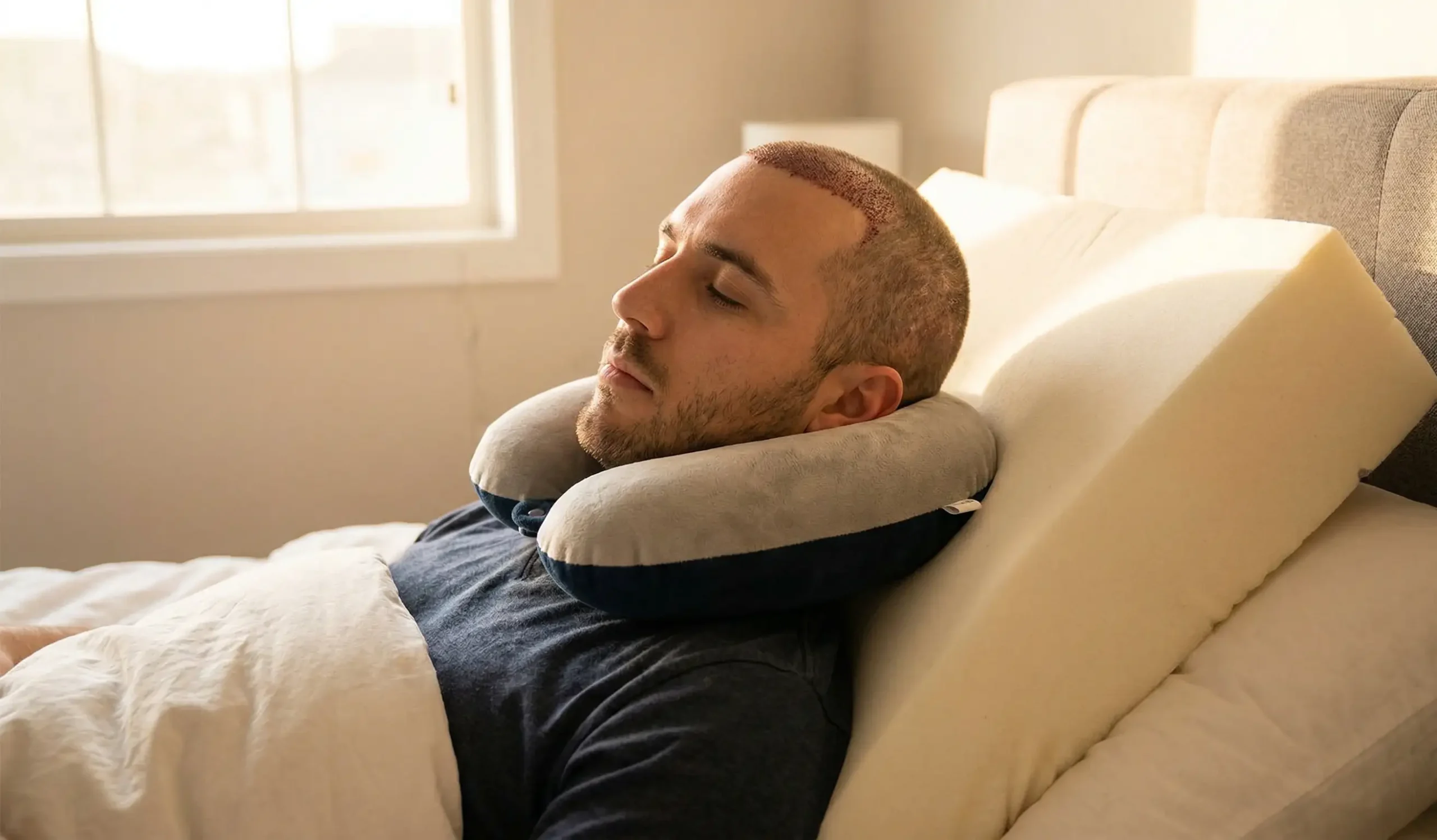 natural cover hair transplant sleeping protection
