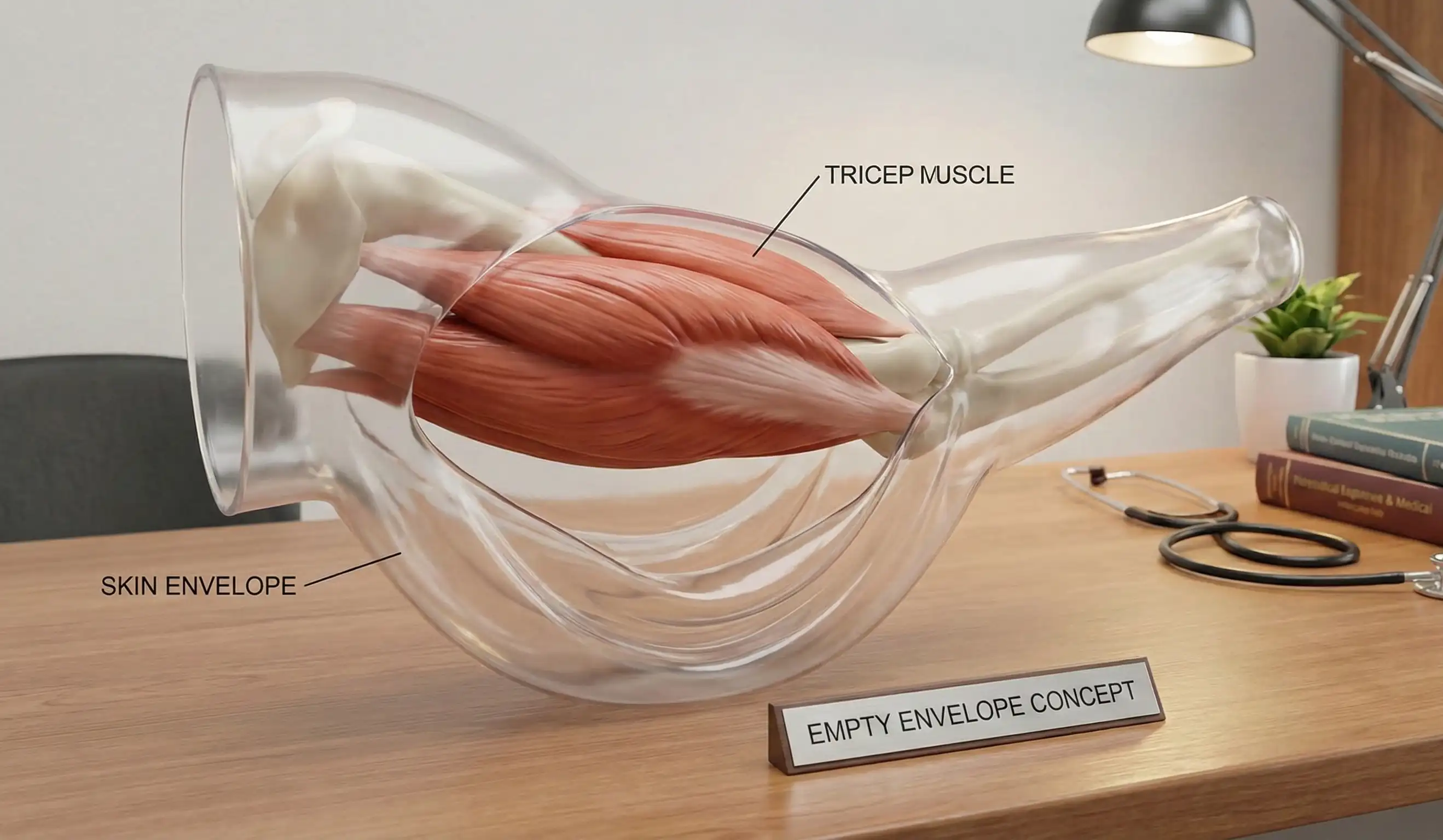anatomik model kol boş torba cilt sarkması