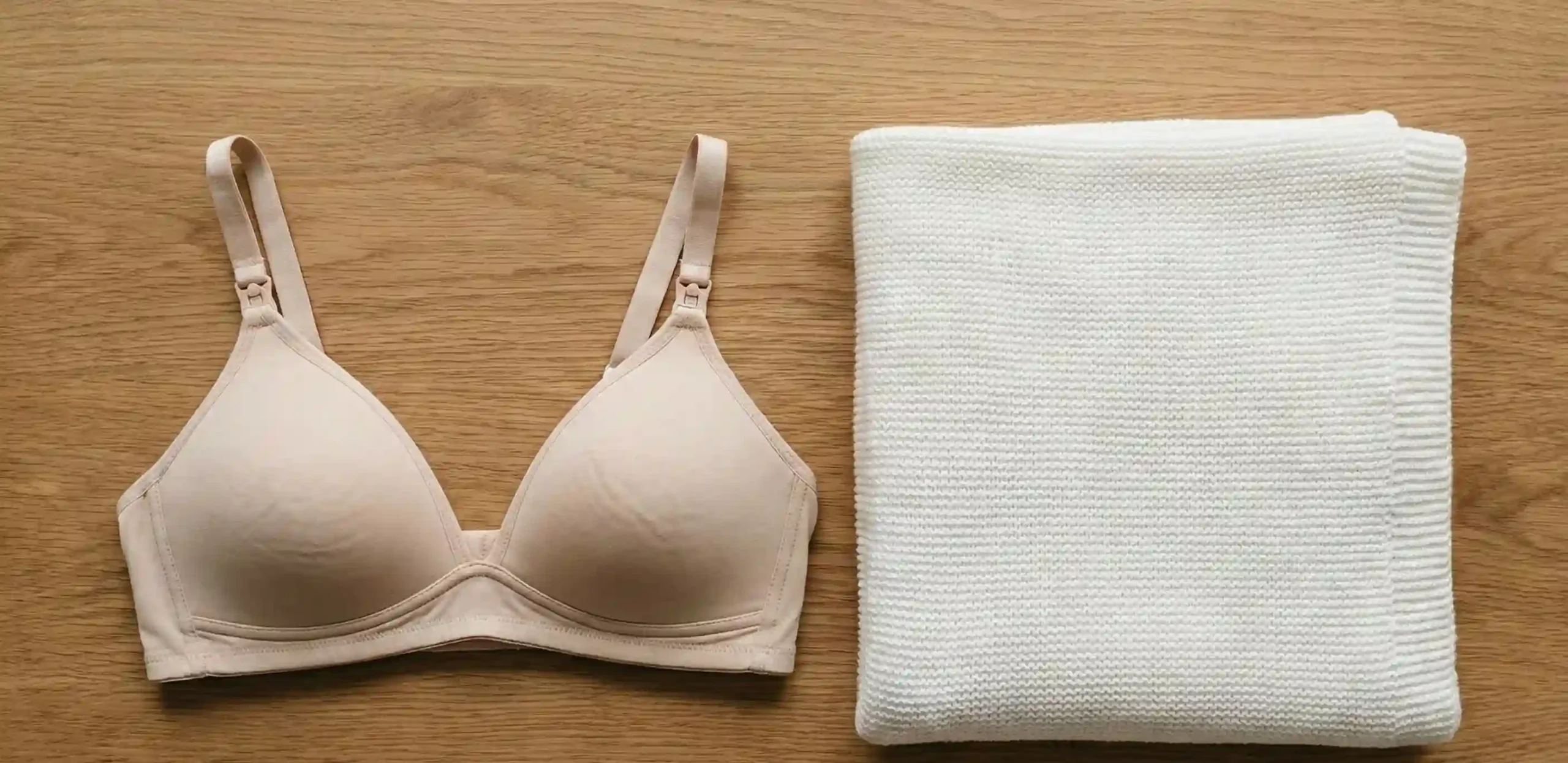 nursing bra and baby blanket