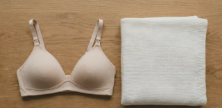 nursing bra and baby blanket