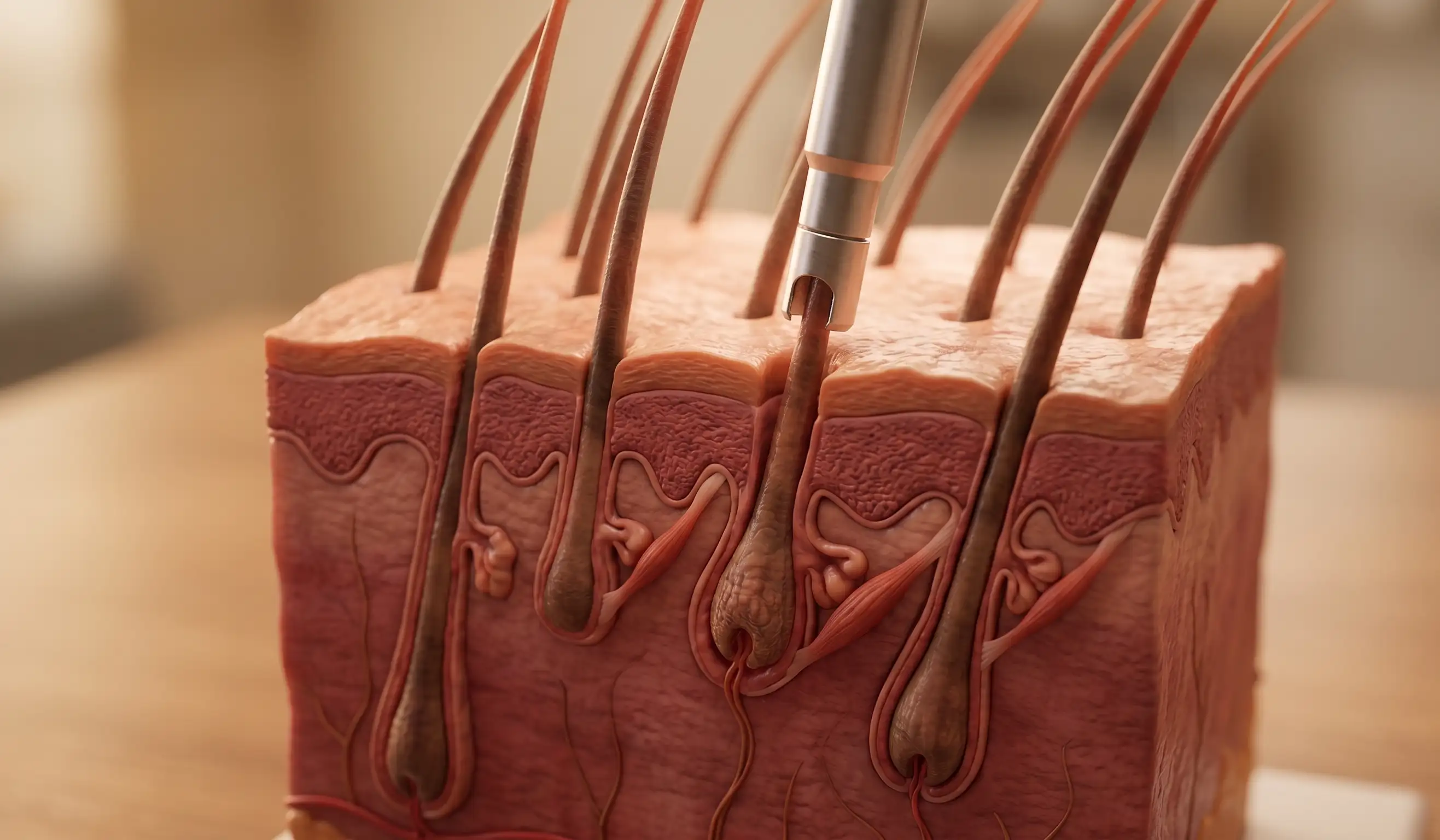 hair follicle anatomy fue extraction model