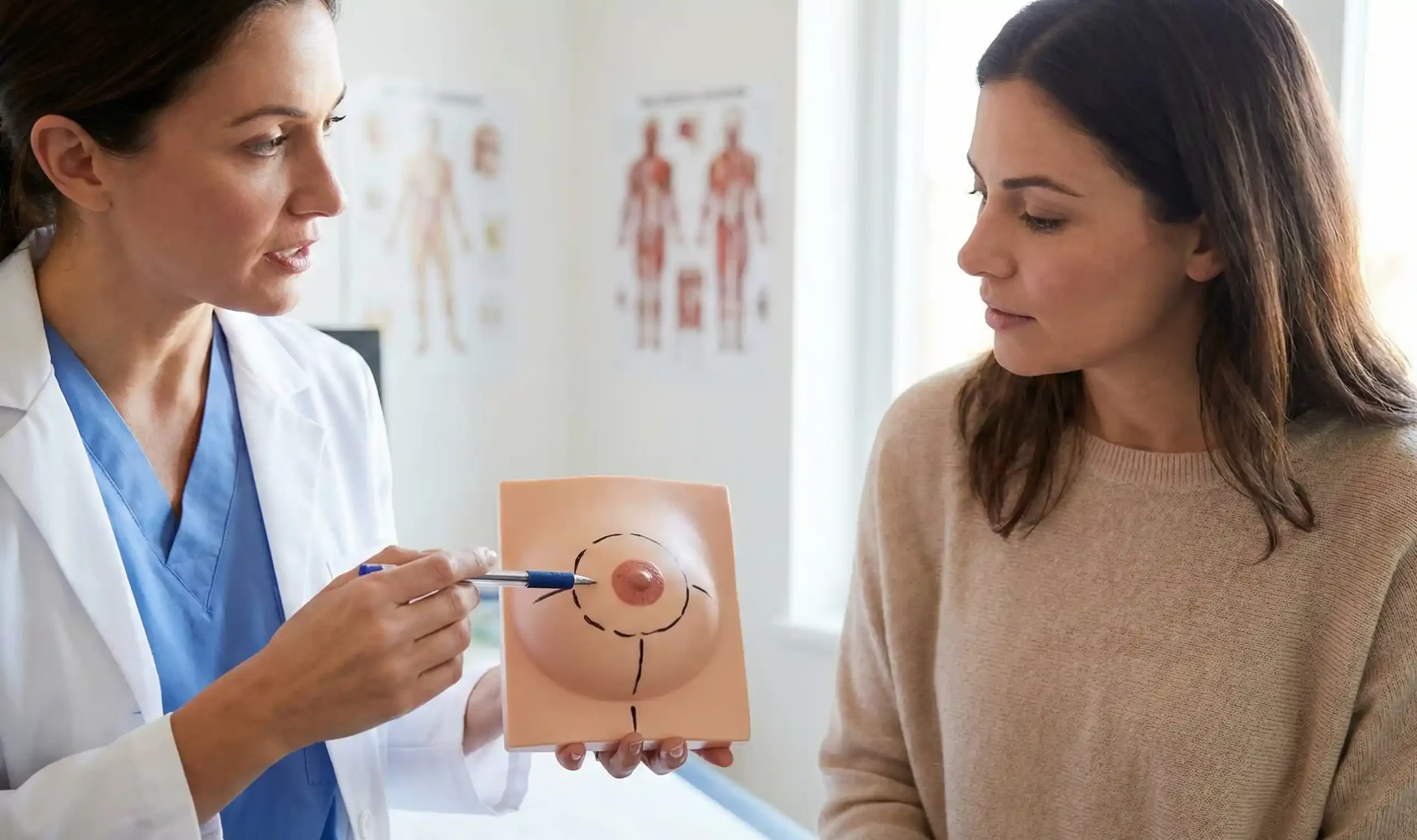 surgeon explaining lollipop lift technique consultation