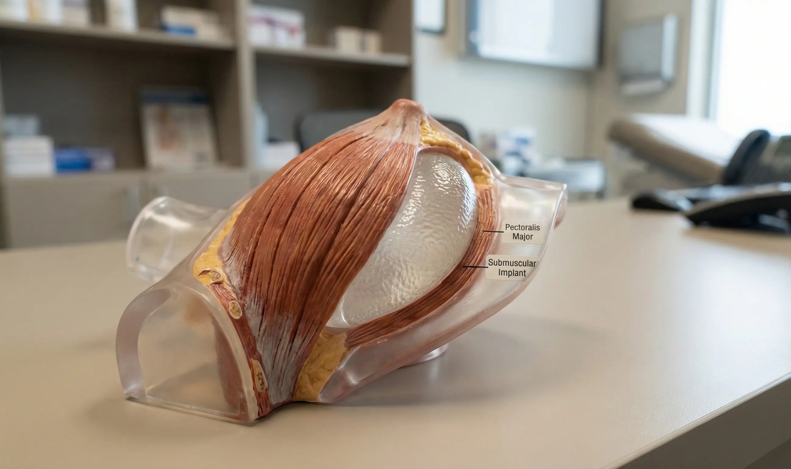 submuscular breast implant placement diagram
