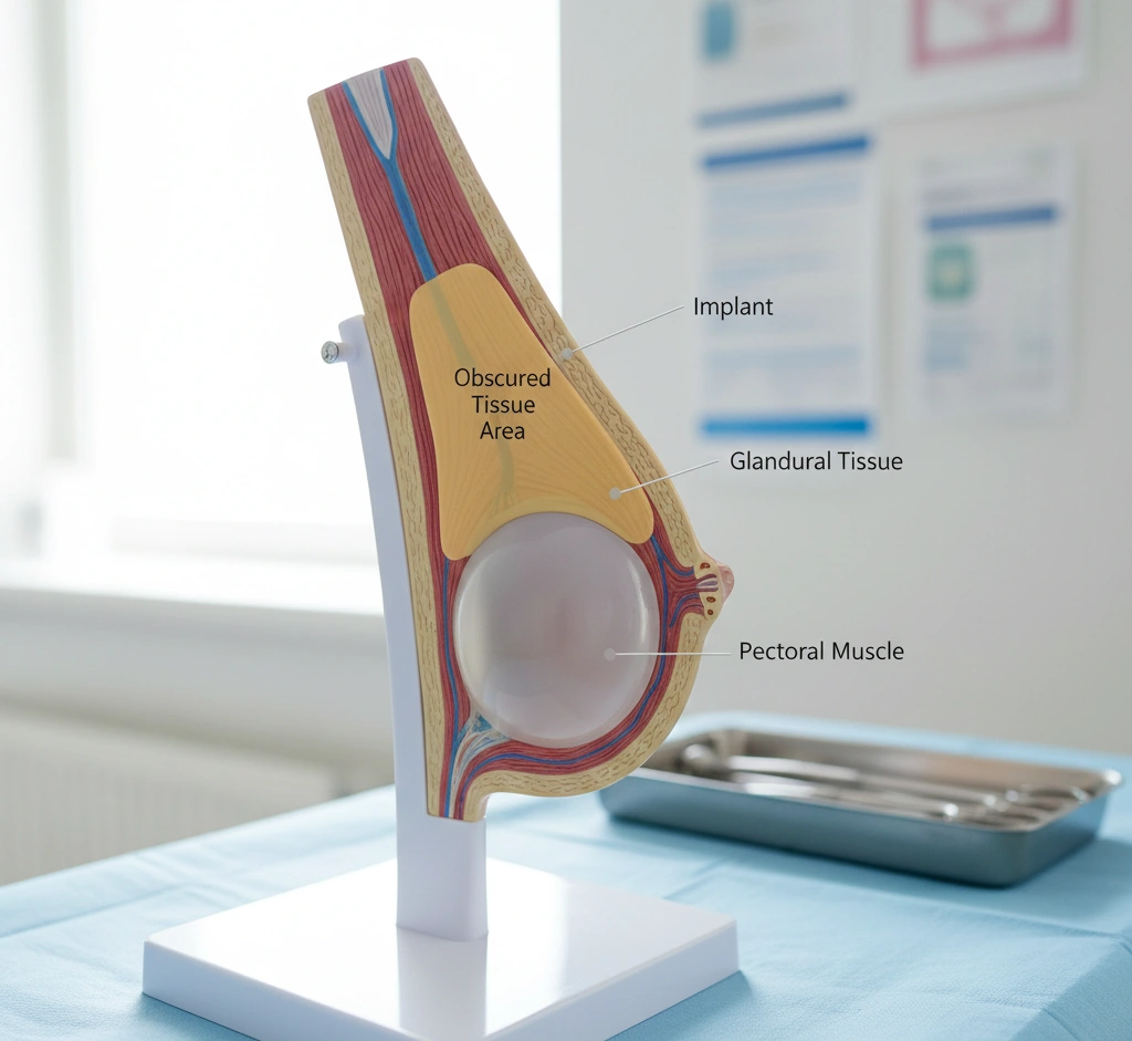 3d model mammogram obstruction