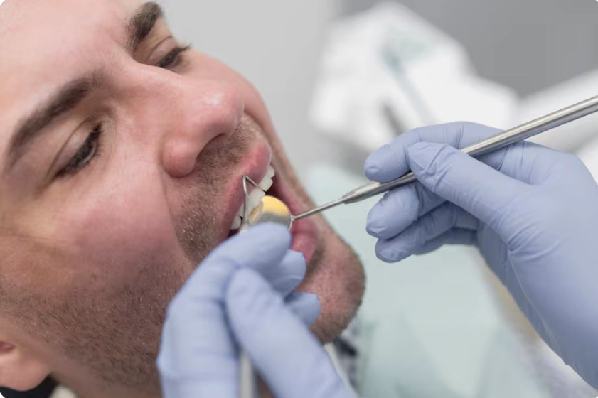 man at dentist