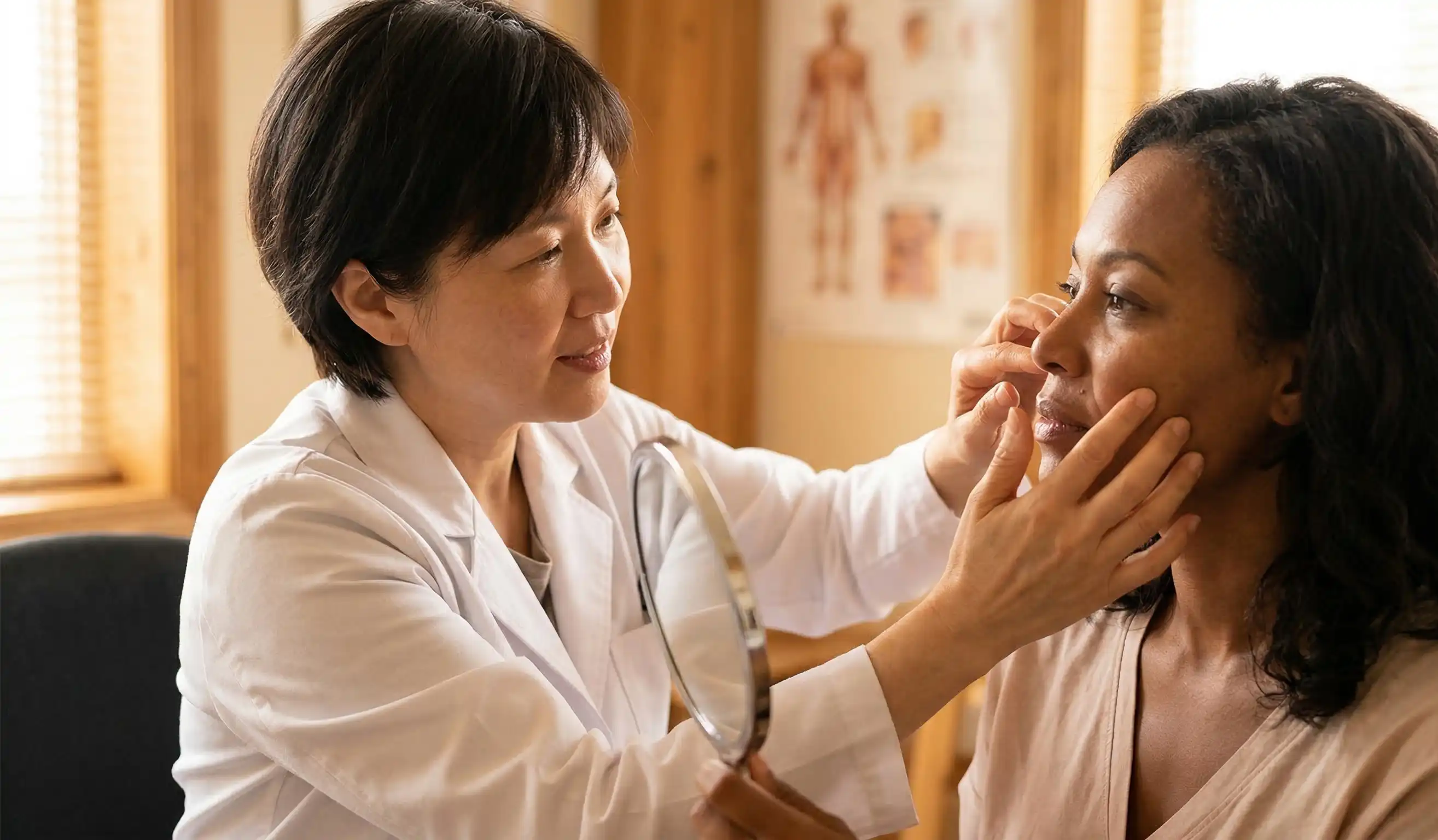 mid face lift clinical examination