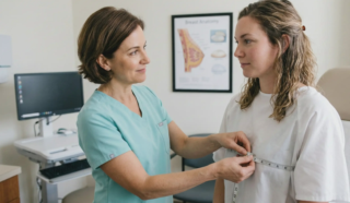 clinical breast implant consultation doctor measurement