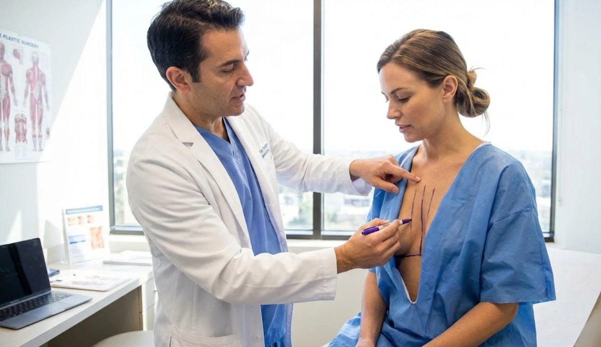 surgeon marking sternum no fly zone