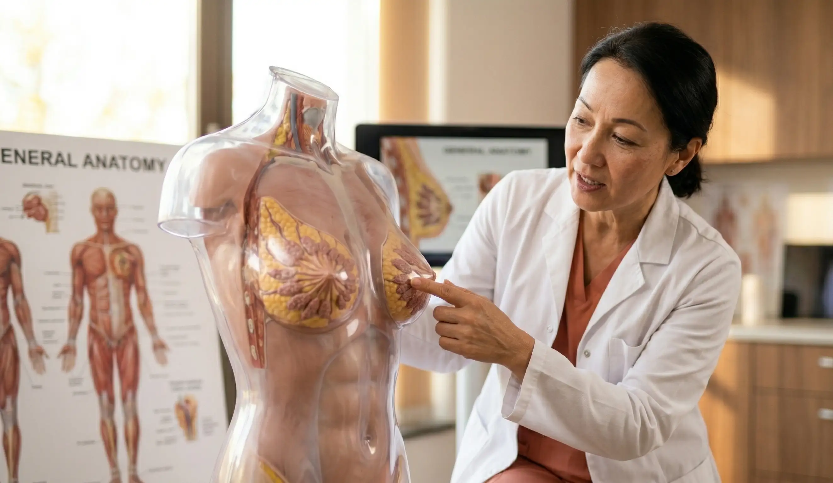 breast examination prone sleeping anatomical model