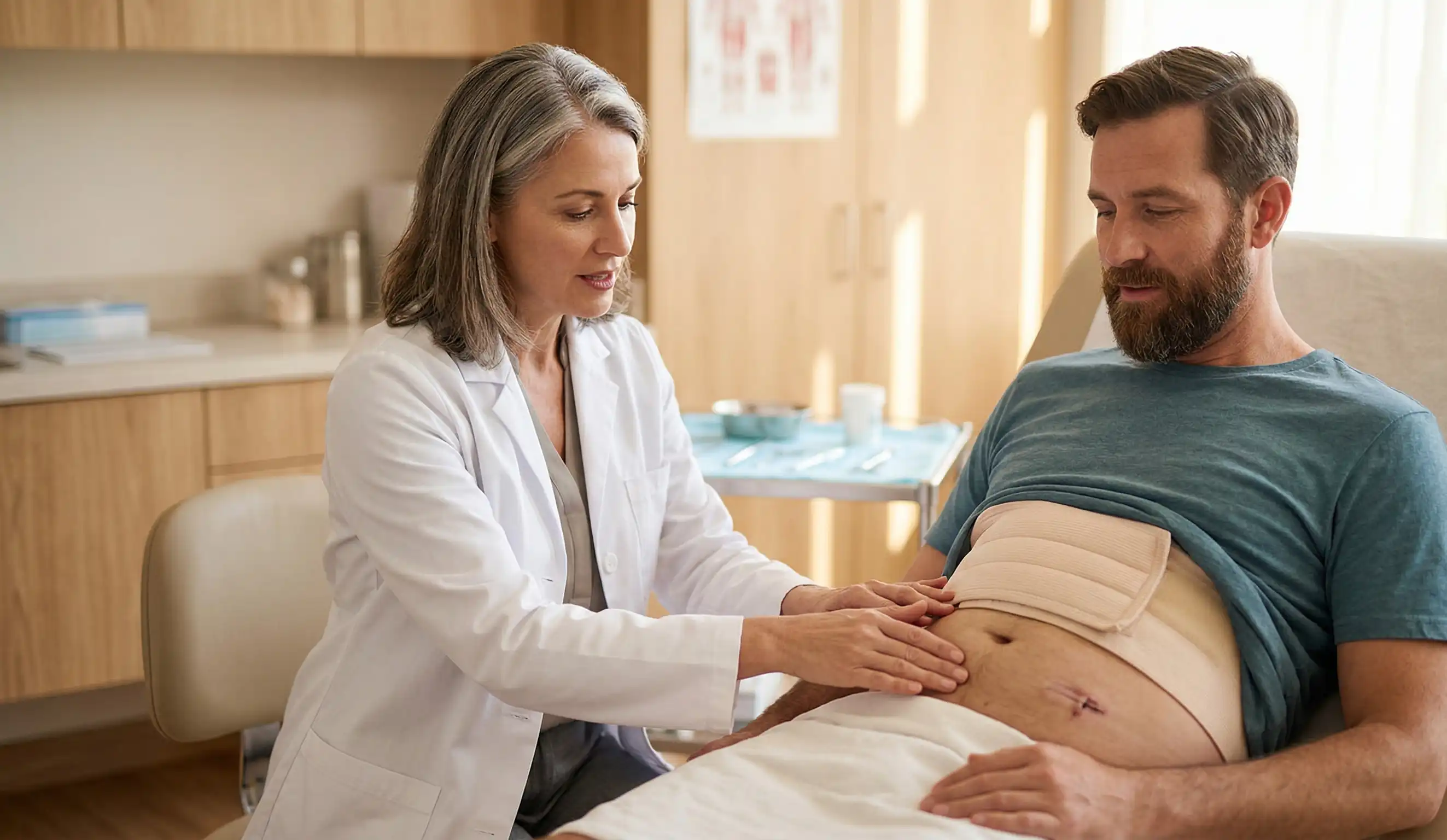 clinical tummy tuck drain site examination