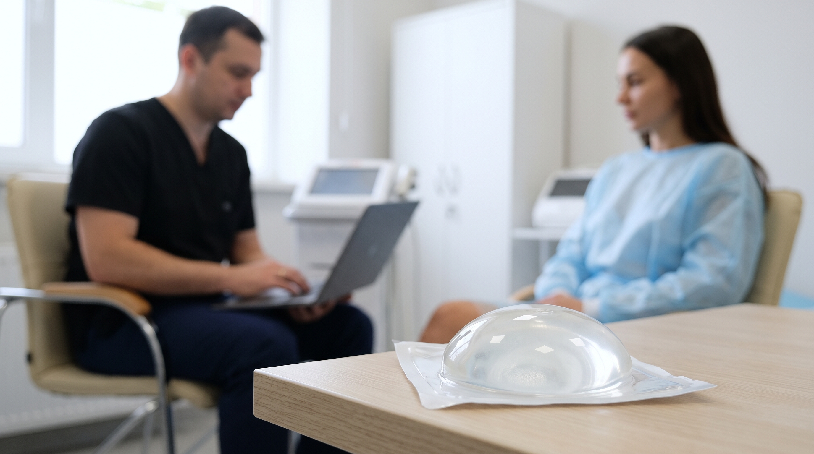 Long-lasting 'gummy bear' breast implant, highlighting its cohesive, form-stable silicone gel.