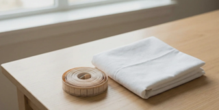 measuring tape and surgical drape on table