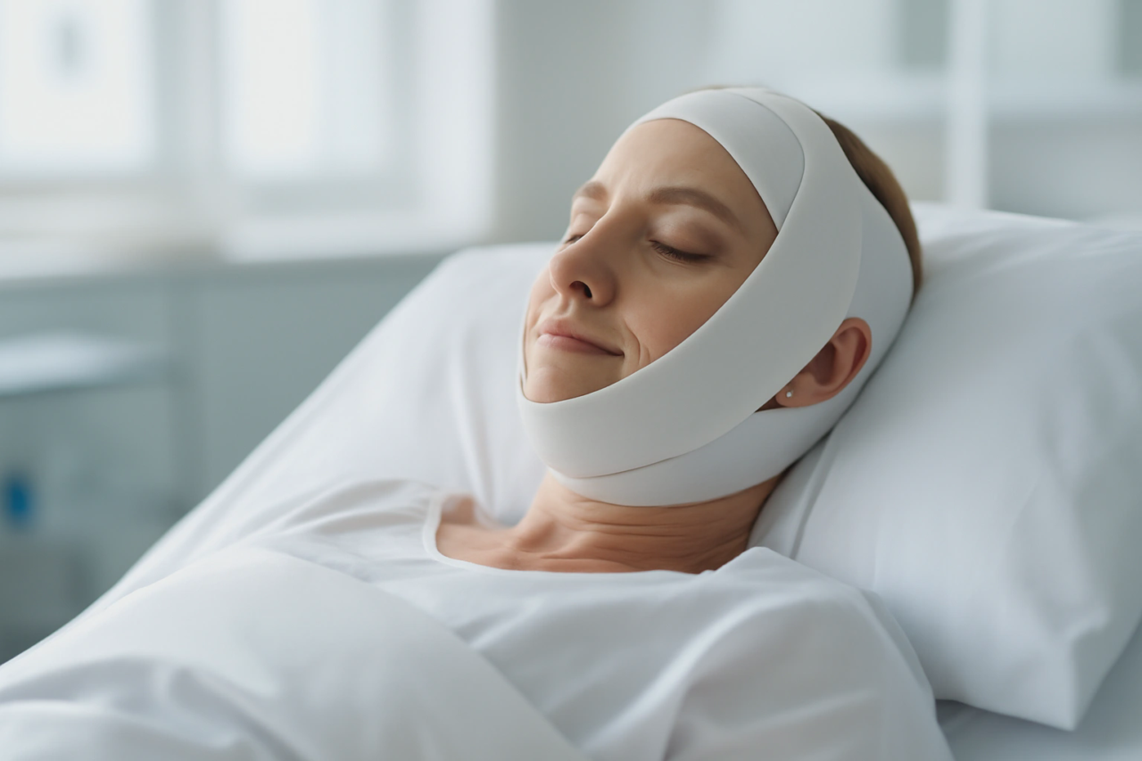 patient lying in recovery room