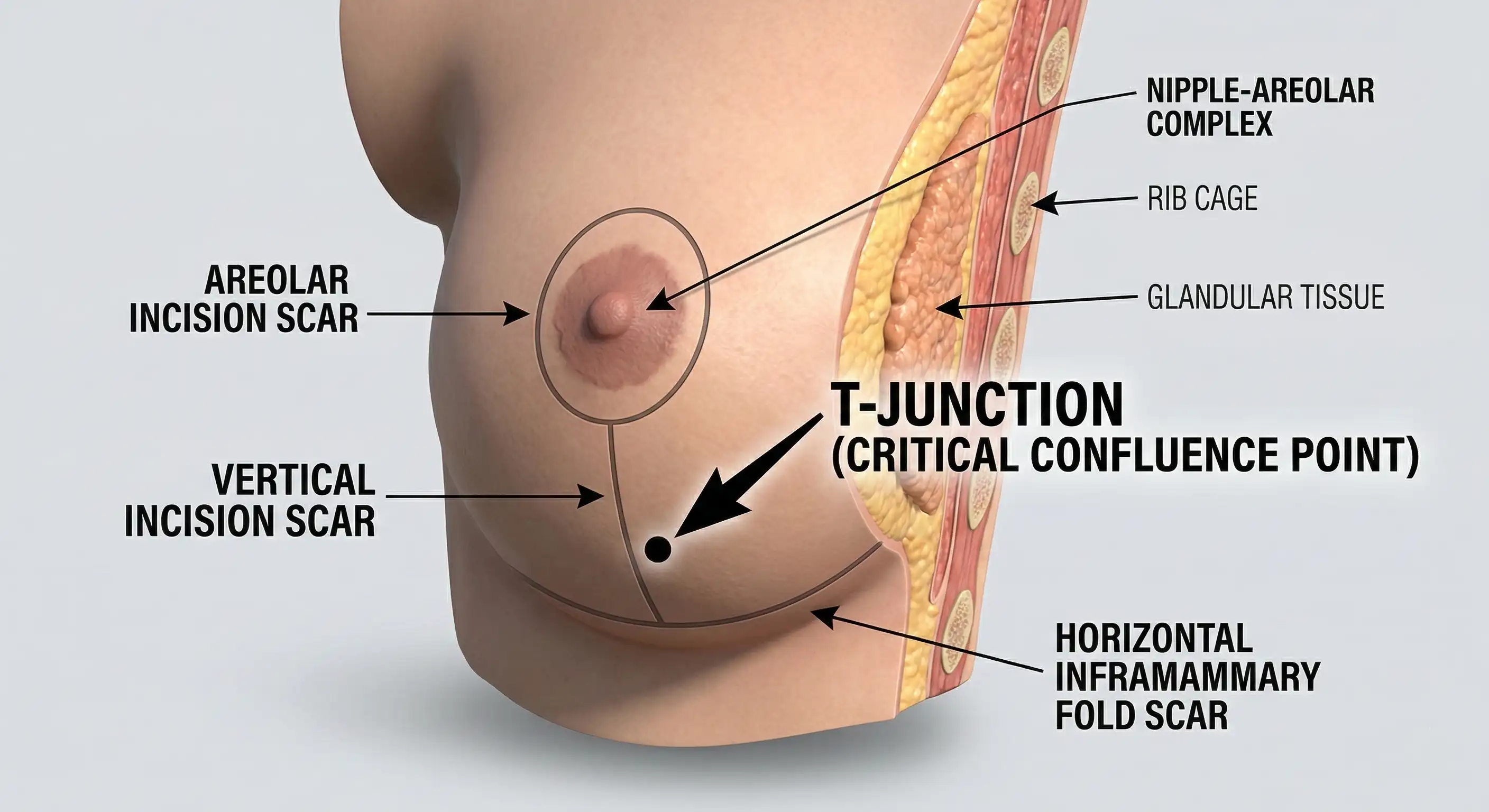 anatomical 3d model breast reduction t junction mapping