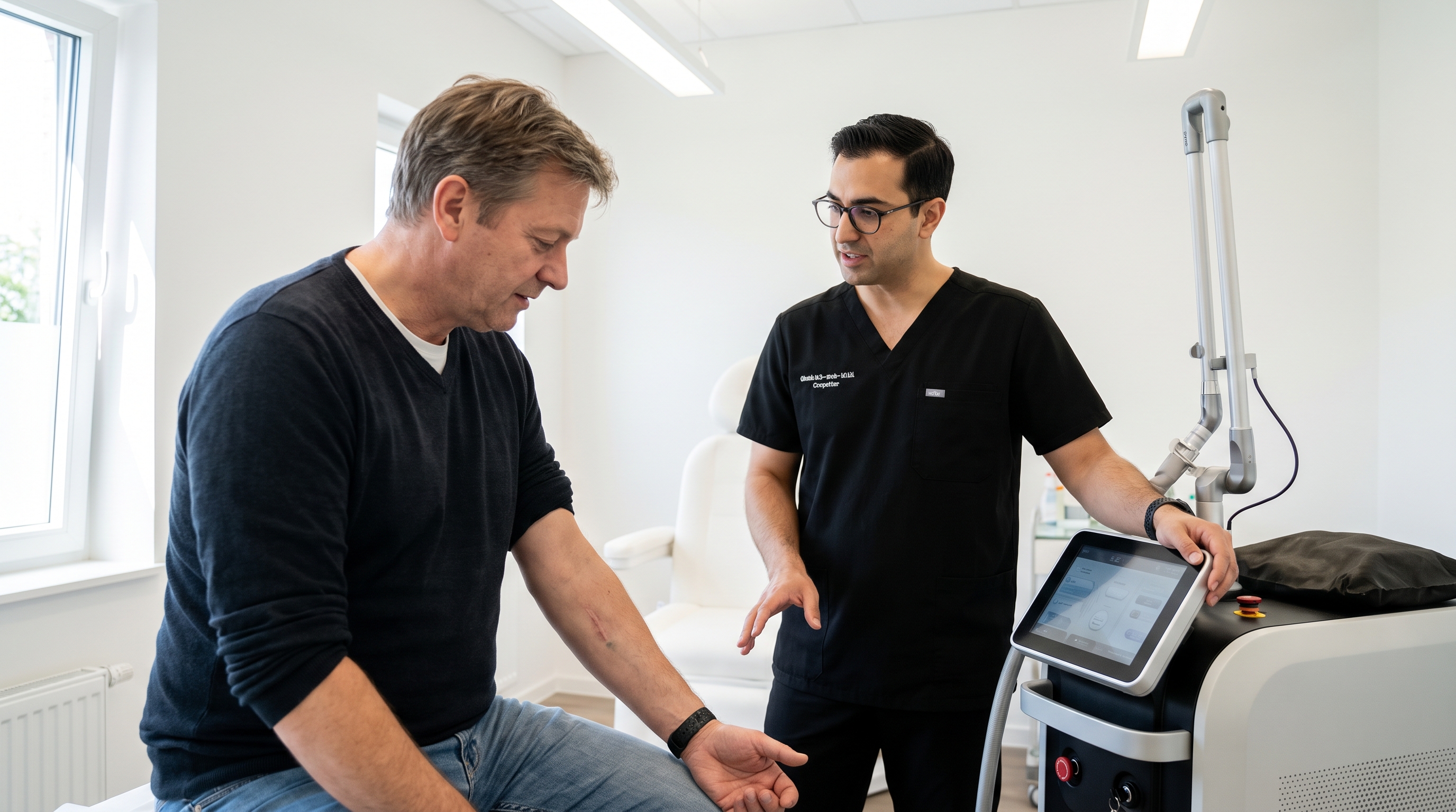 Hybrid Fractional Laser device using advanced dual-wavelength technology for surgical scar removal.