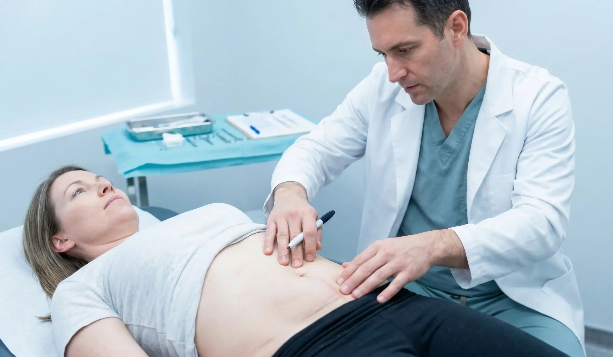 tummy tuck c section patient consultation