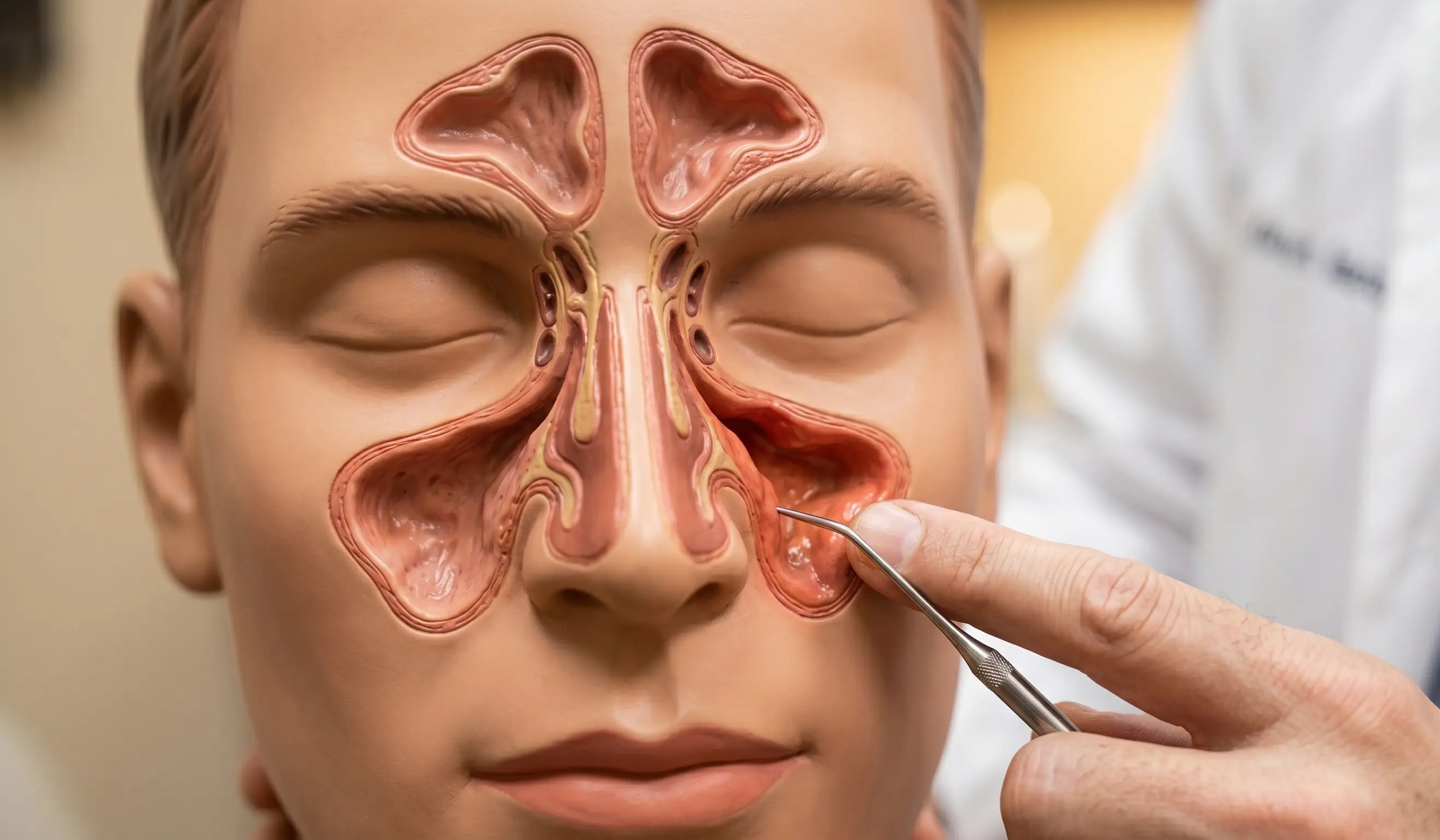 rhinoplasty sinusitis anatomical 3d model pointing
