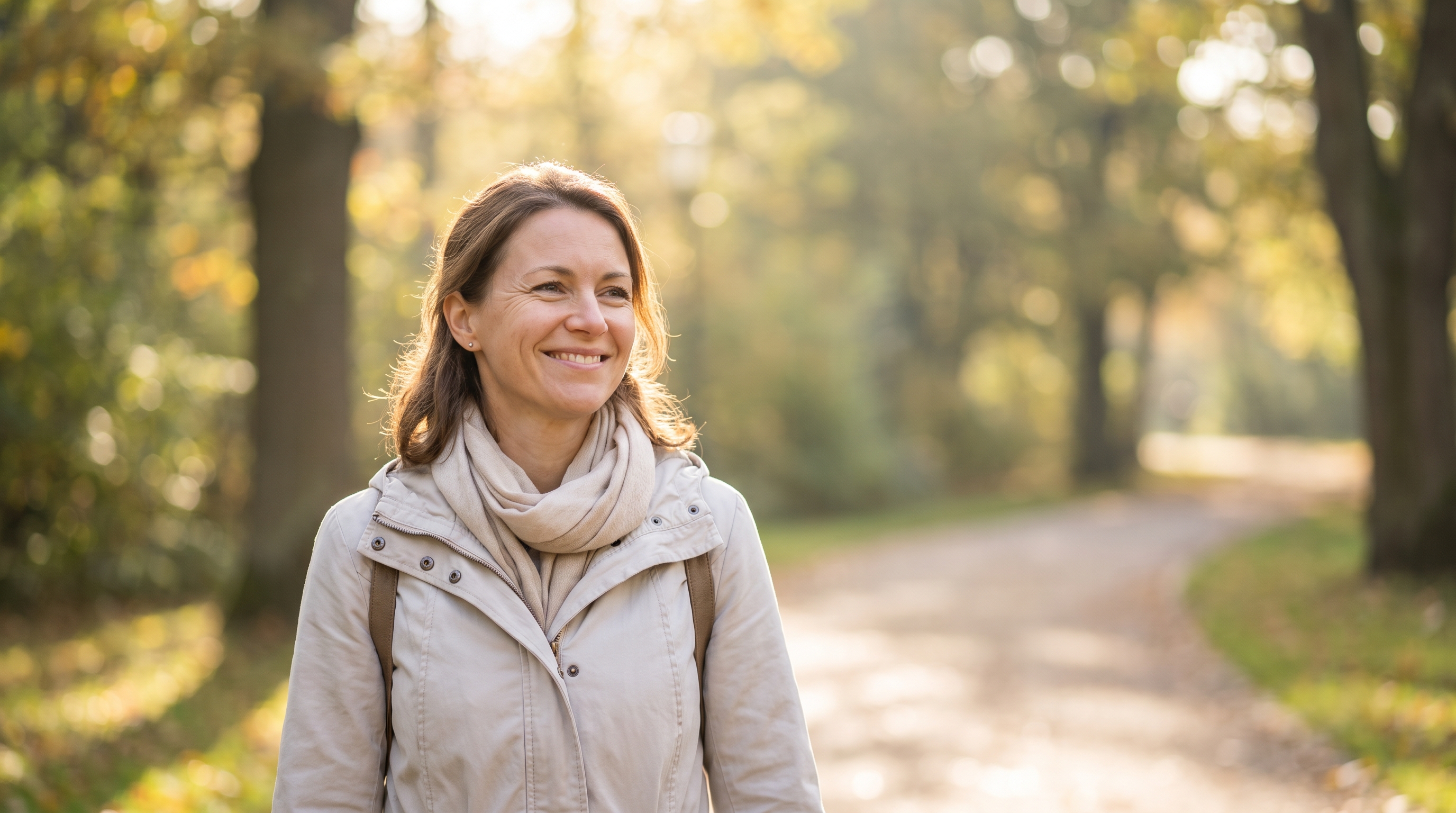 A radiant, healthy person in their mid-30s smiling, embodying the positive transformation from daily post-surgery changes.
