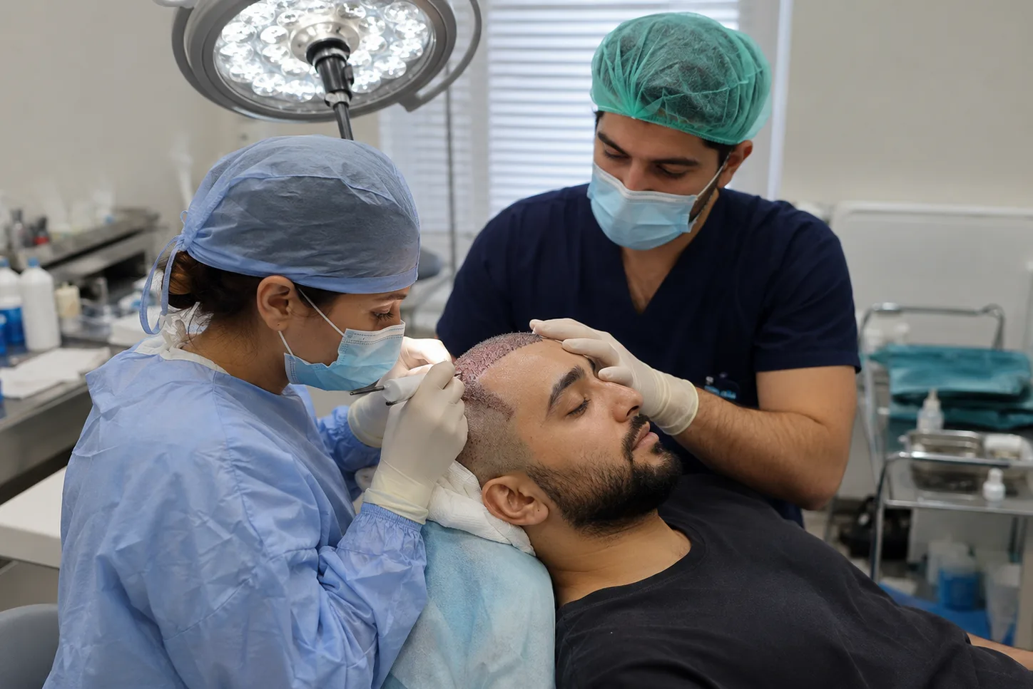 hair transplant procedure in the clinic
