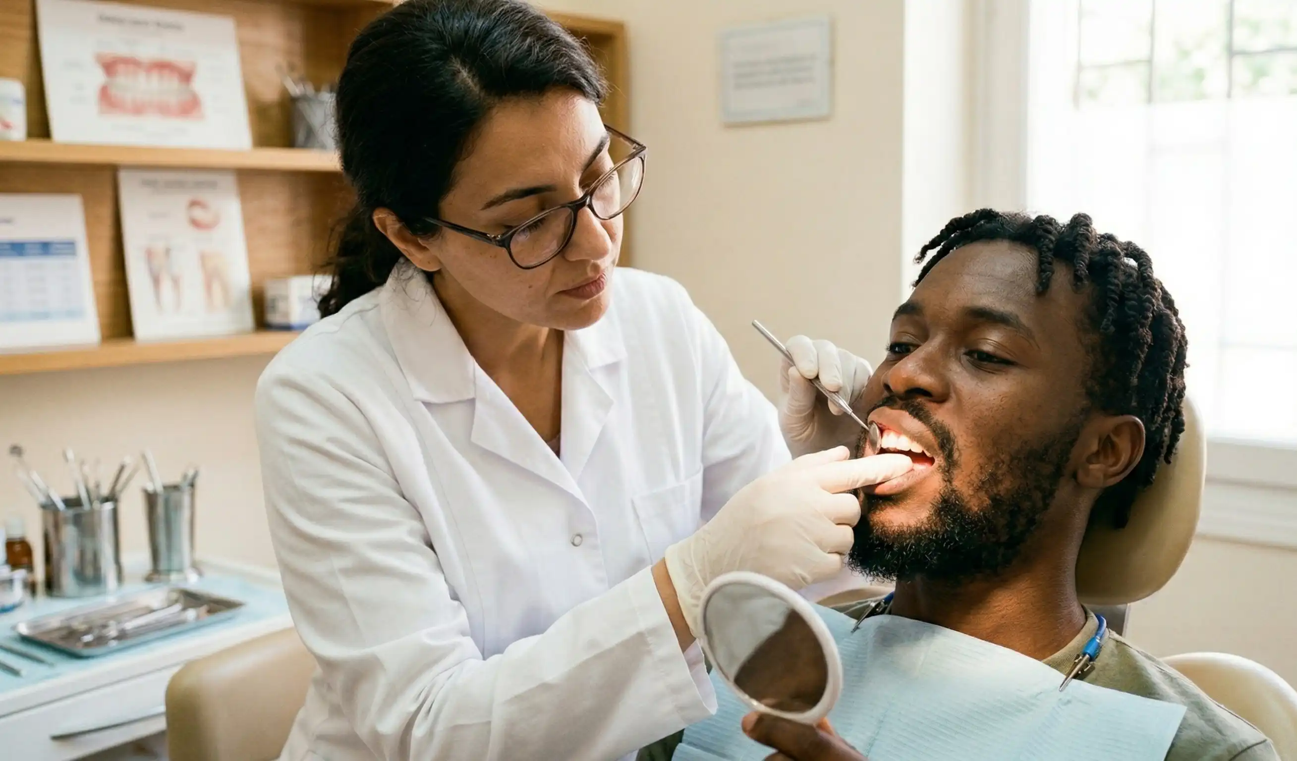 gummy smile dental examination candid