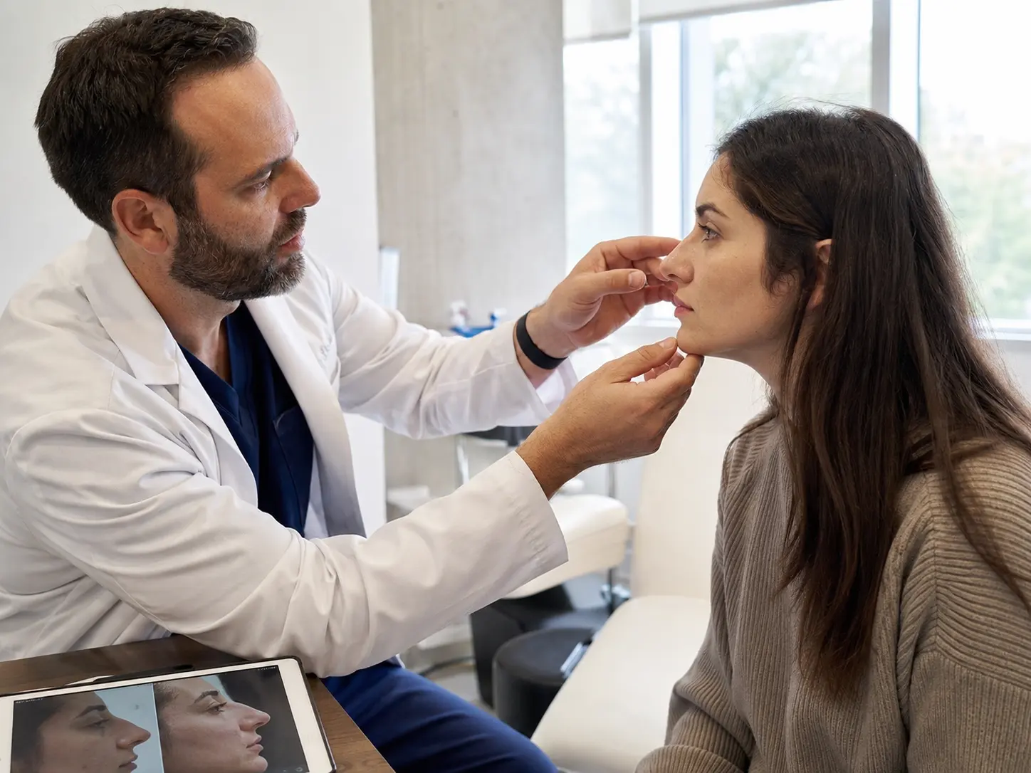 rhinoplasty consultation focusing on nose