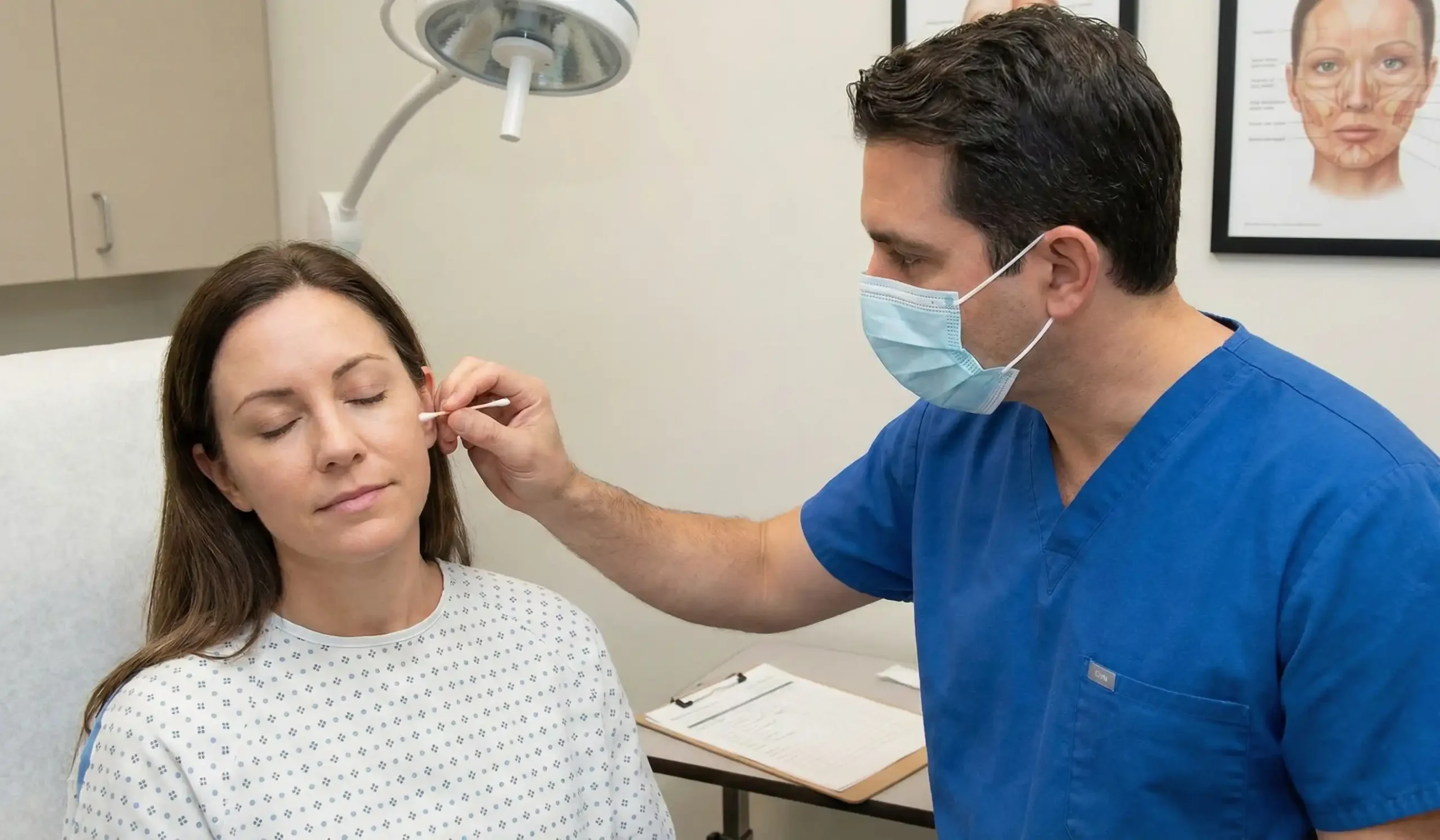 surgeon performing sensory mapping test