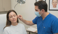 surgeon performing sensory mapping test