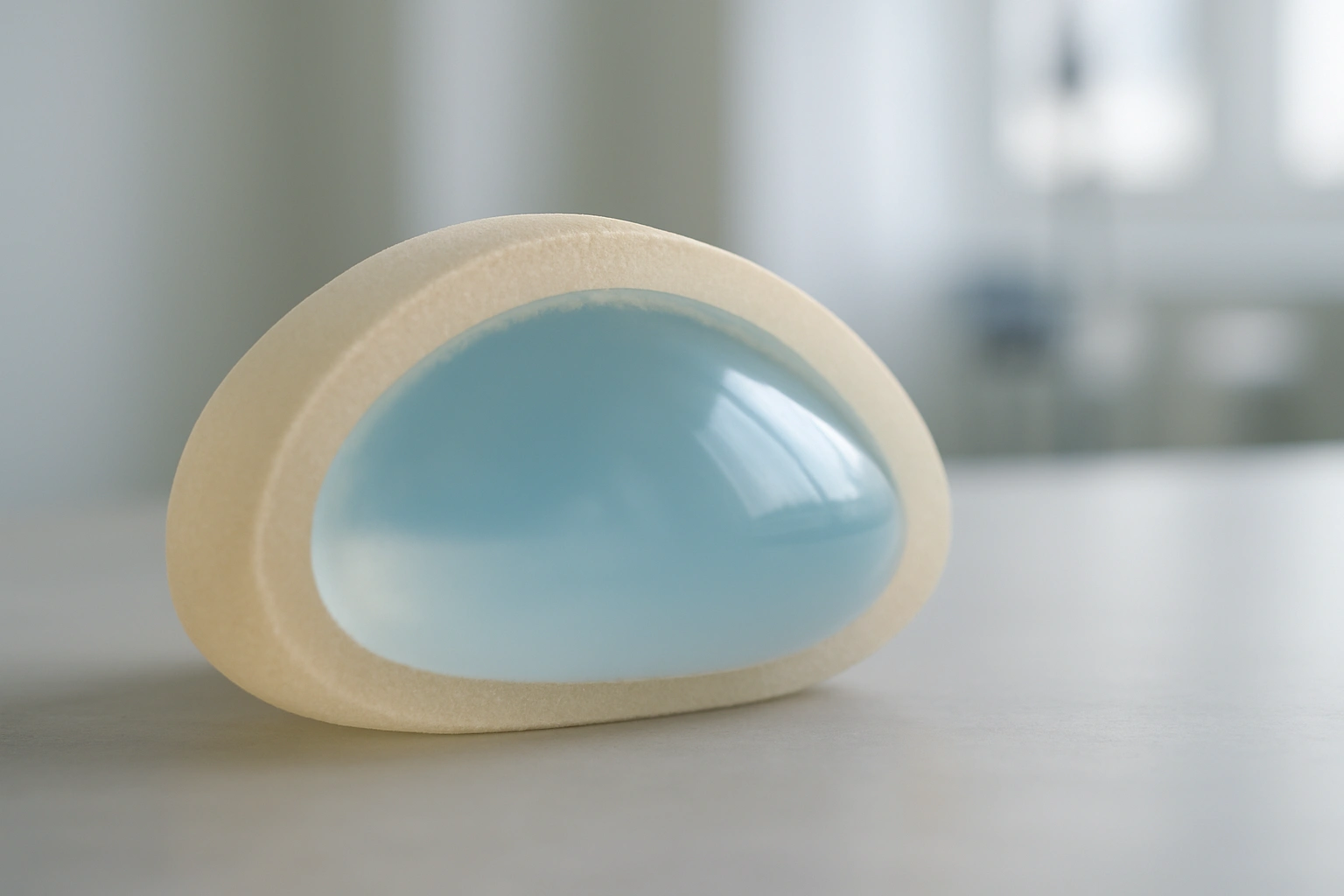 a silicone breast implant